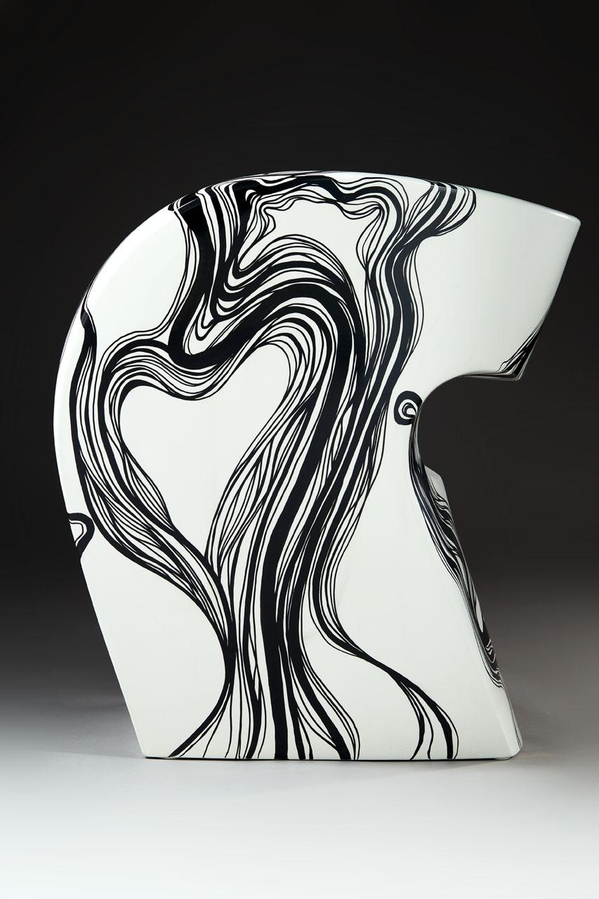 Italian Smoke - Little Albert armchair by Ron Arad, hand-painted, Signed Amane  For Sale