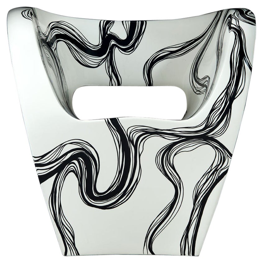 Smoke - Little Albert armchair by Ron Arad, hand-painted, Signed Amane
