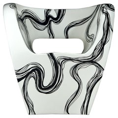 Smoke - Poltrona Little Albert di Ron Arad, dipinta a mano, firmata Amane