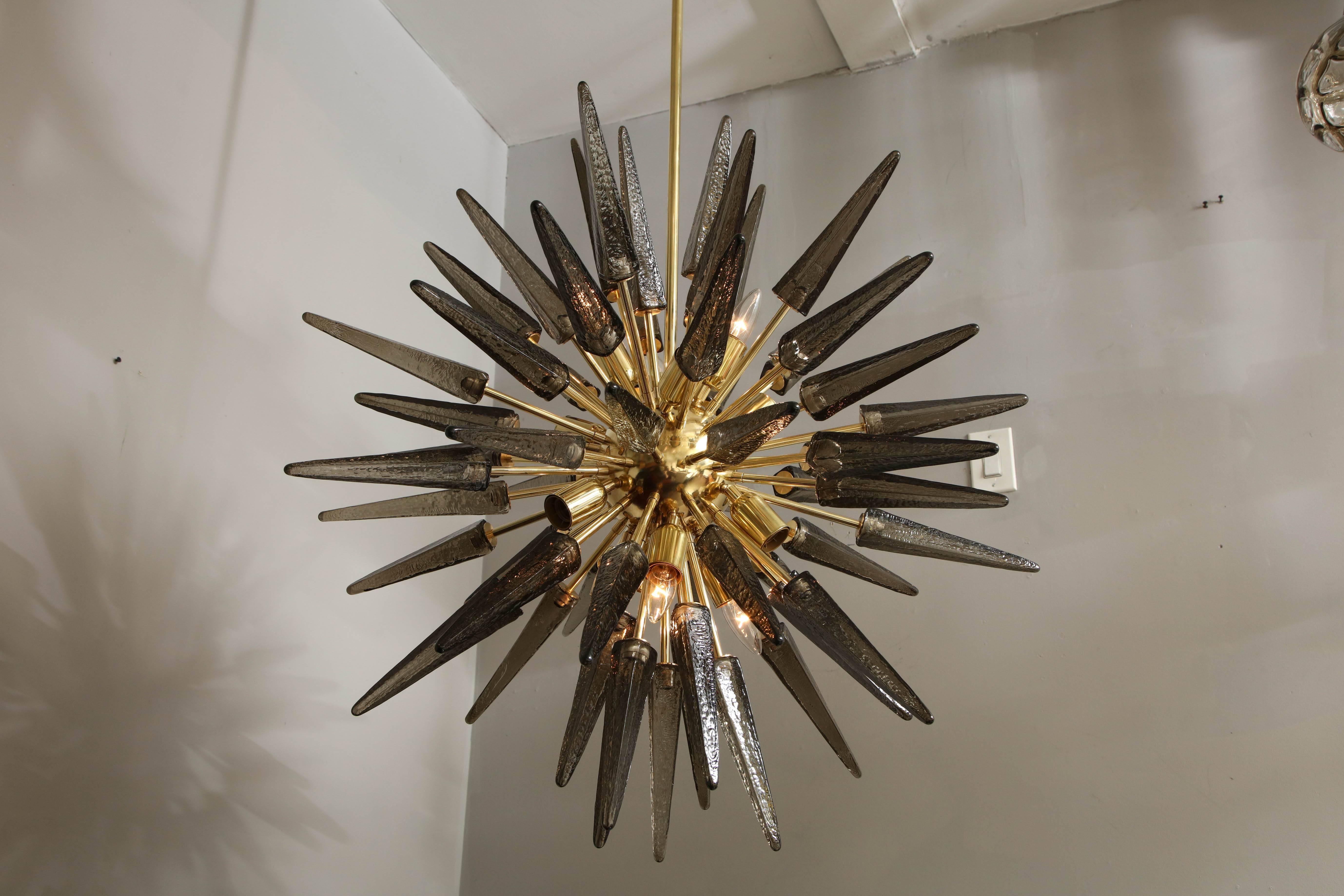 smoked glass sputnik chandelier