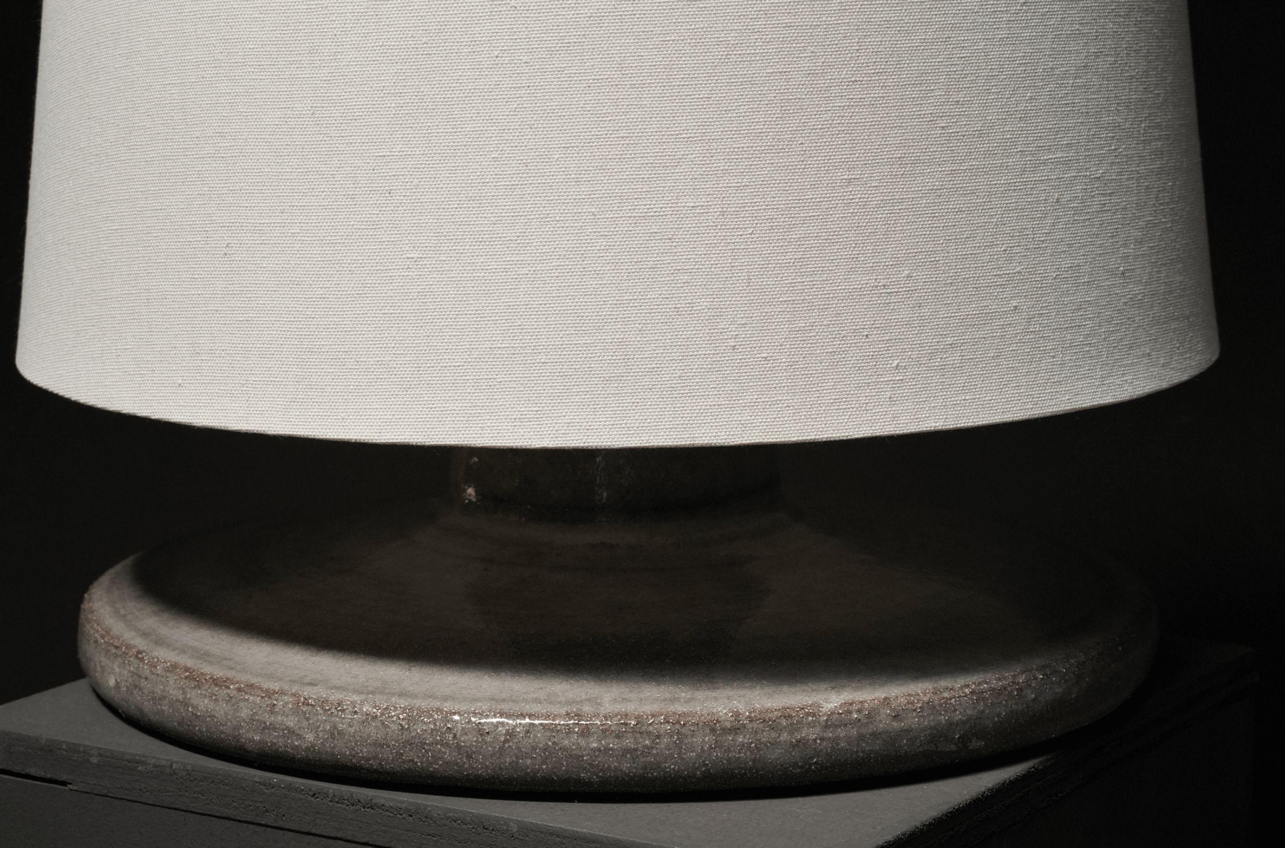 American Smoke Pedestal Ceramic Table Lamp For Sale
