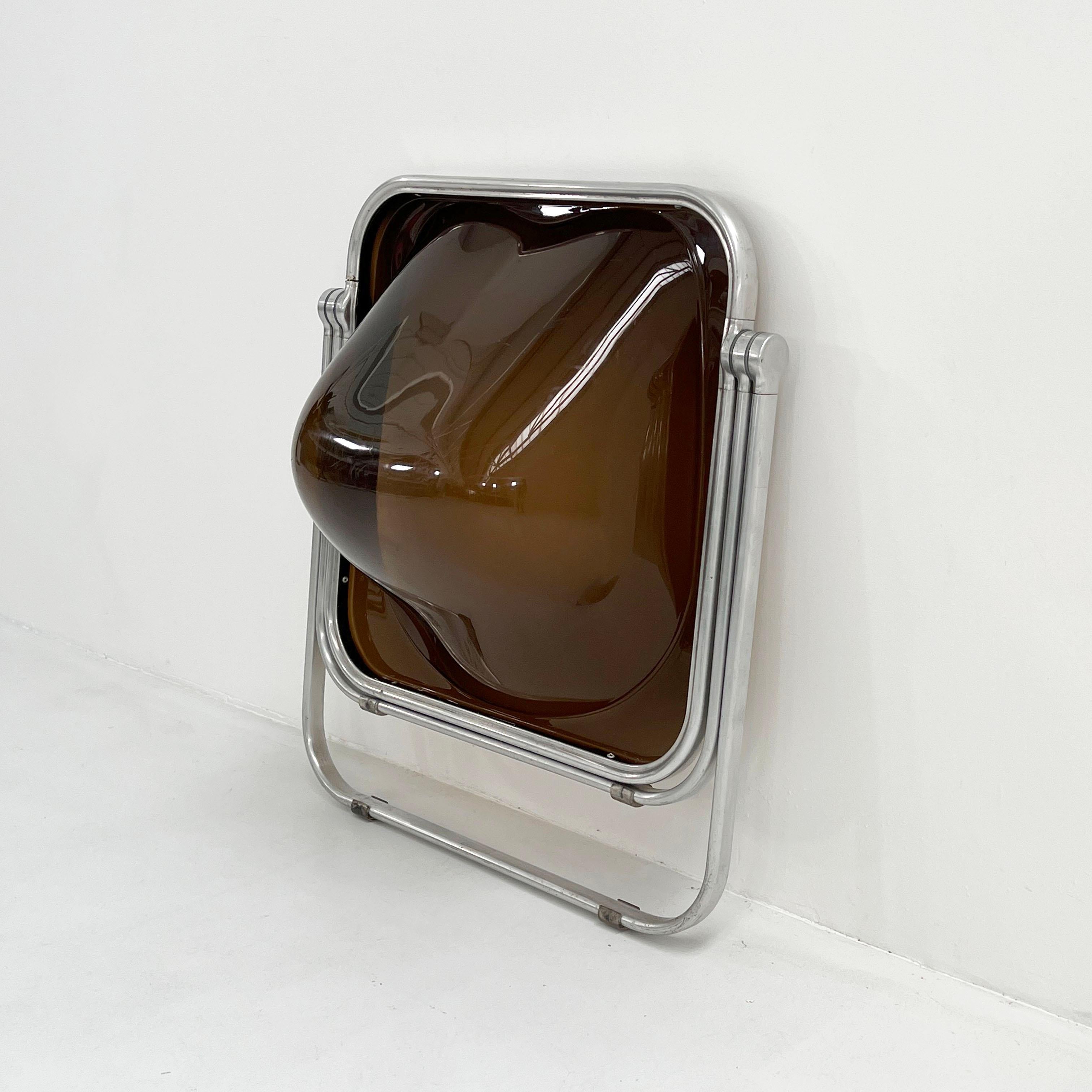 Smoke Plona Folding Chair by Giancarlo Piretti for Castelli, 1970s 2