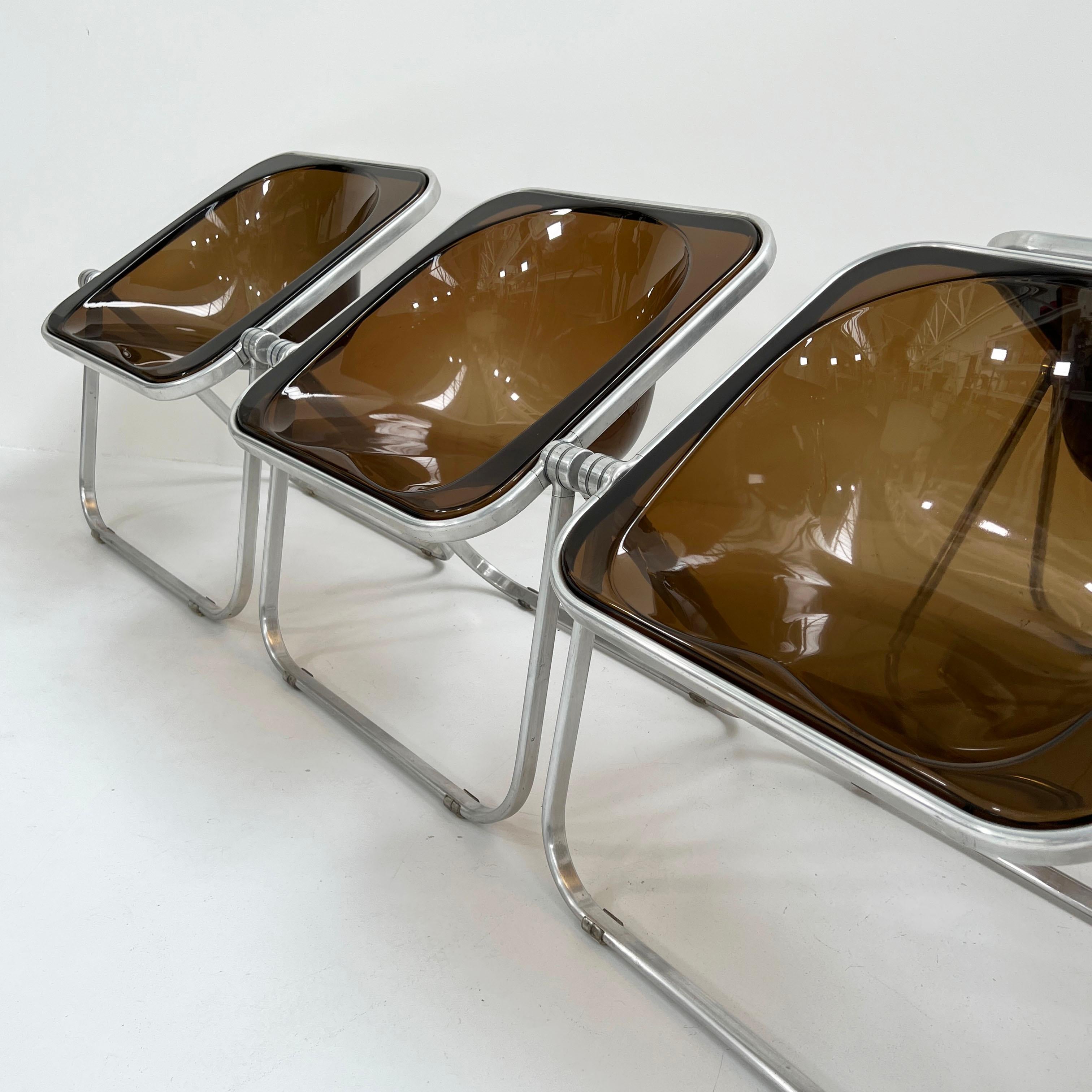 Smoke Plona Folding Chair by Giancarlo Piretti for Castelli, 1970s 6