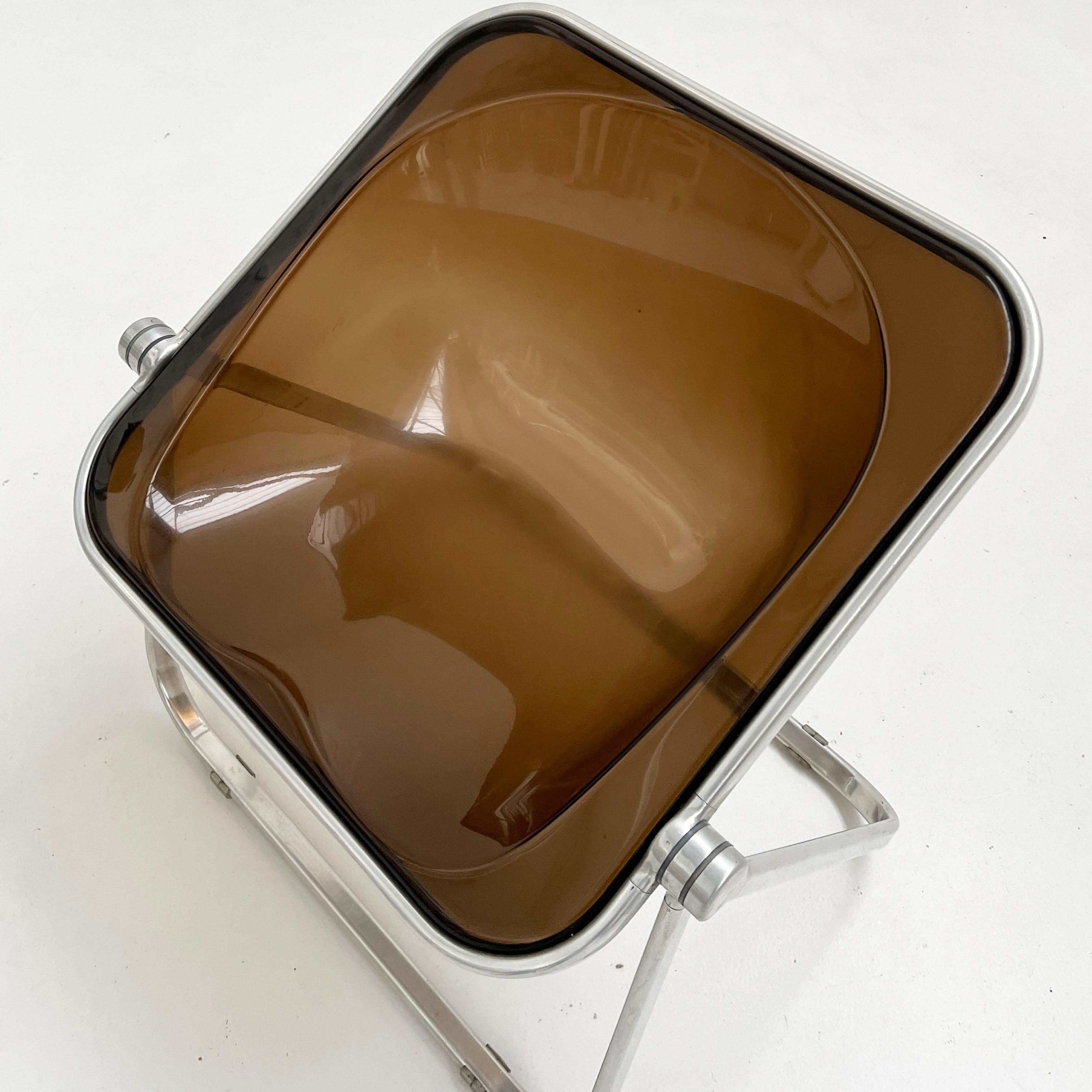 Late 20th Century Smoke Plona Folding Chair by Giancarlo Piretti for Castelli, 1970s For Sale