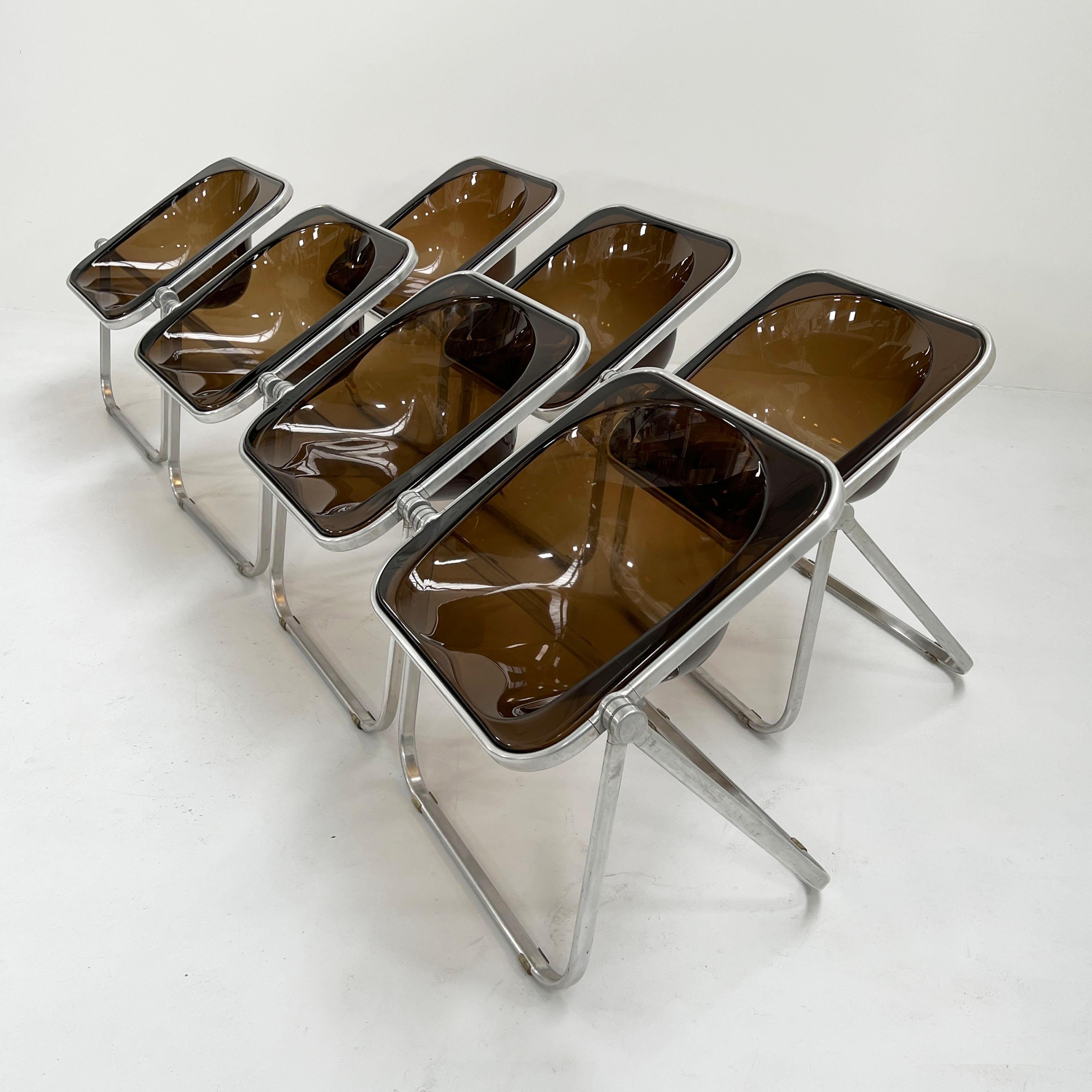 Late 20th Century Smoke Plona Folding Chair by Giancarlo Piretti for Castelli, 1970s