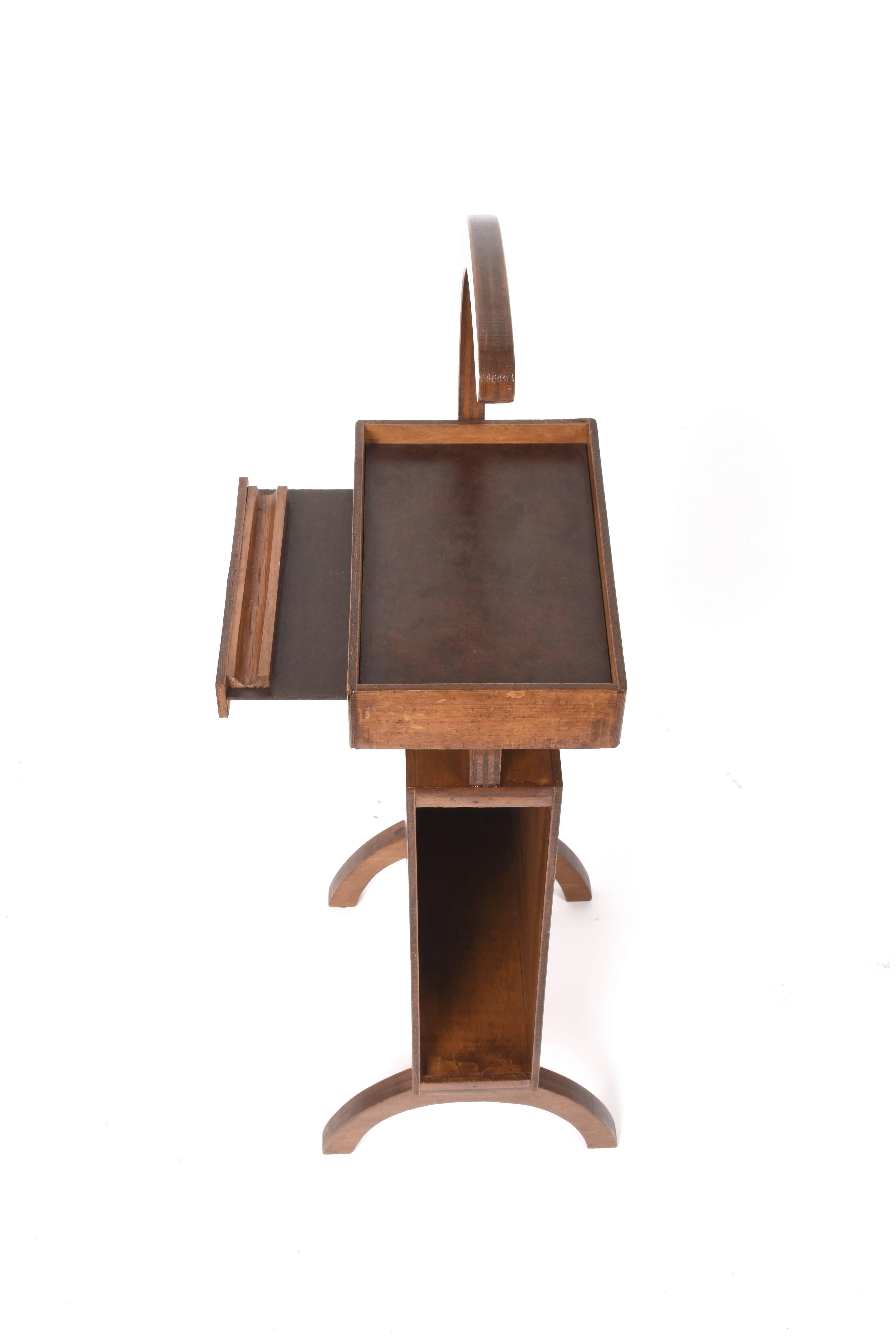 Italian Smoke Table or Telephone. in Wood and Mdf Medium-Density Fibreboard, Italy 1960s