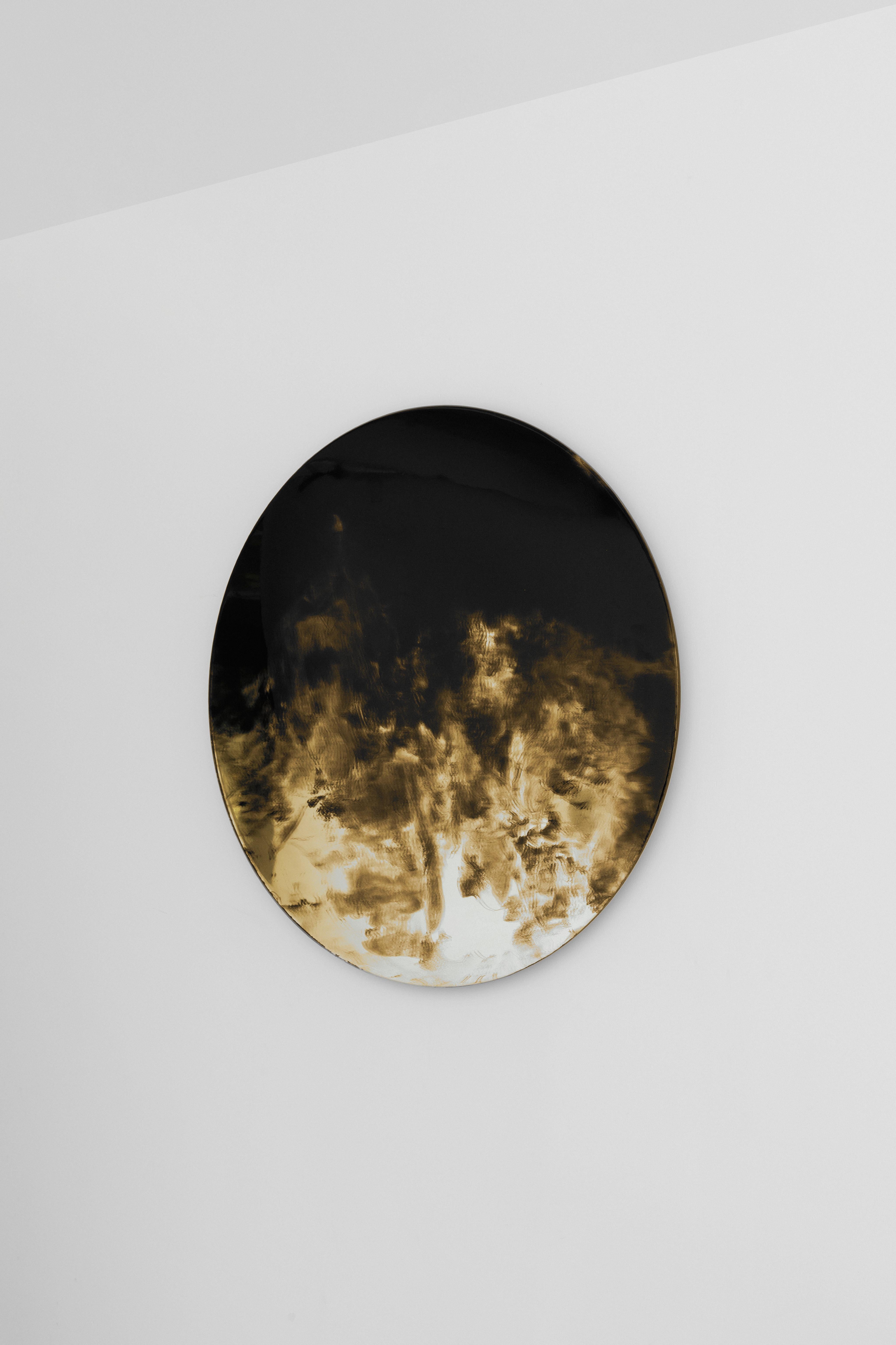 Modern Smoked Ambar Small Mirror by Joel Escalona For Sale