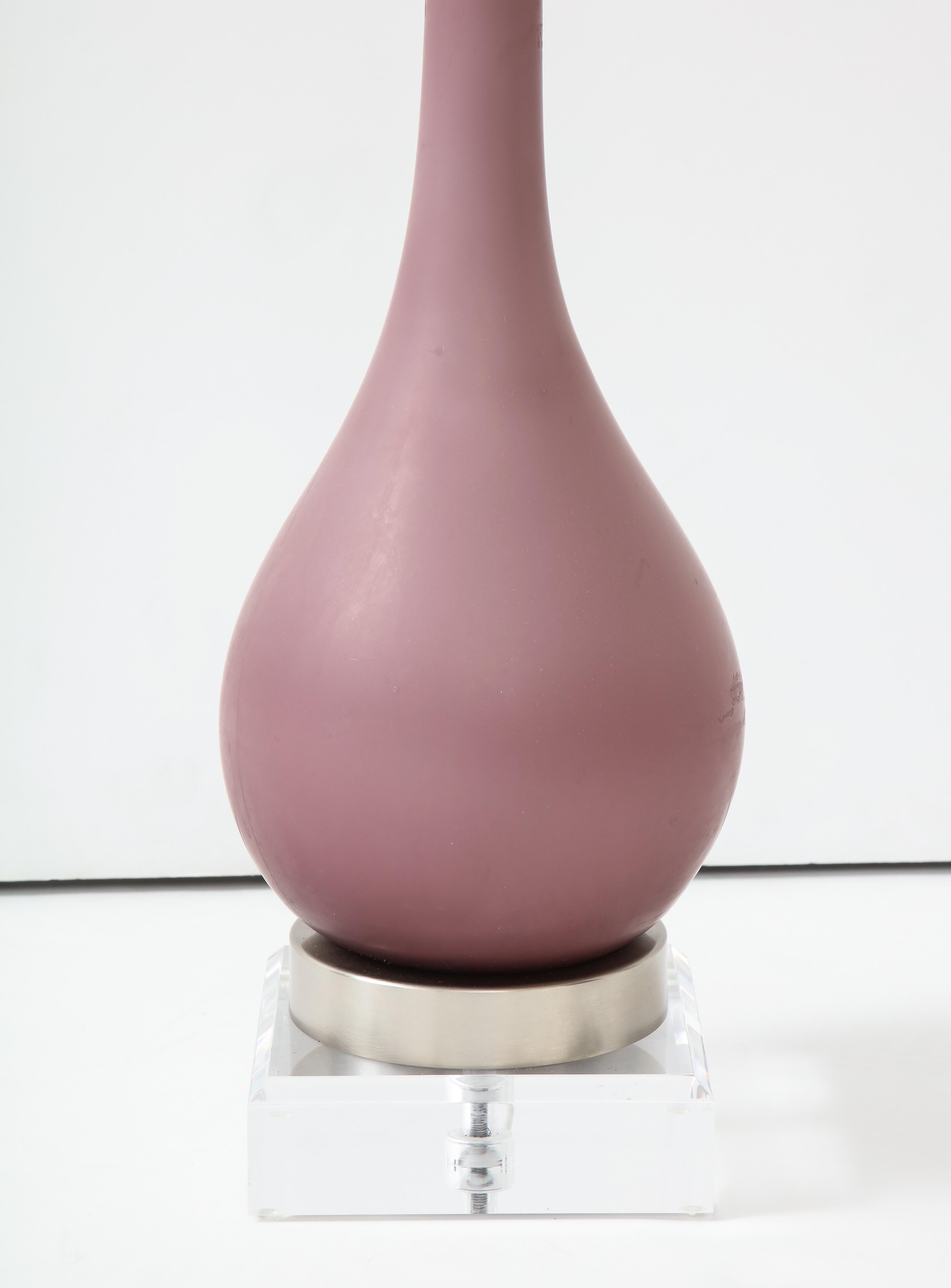 Smoked Amethyst Murano Glass Lamps 3