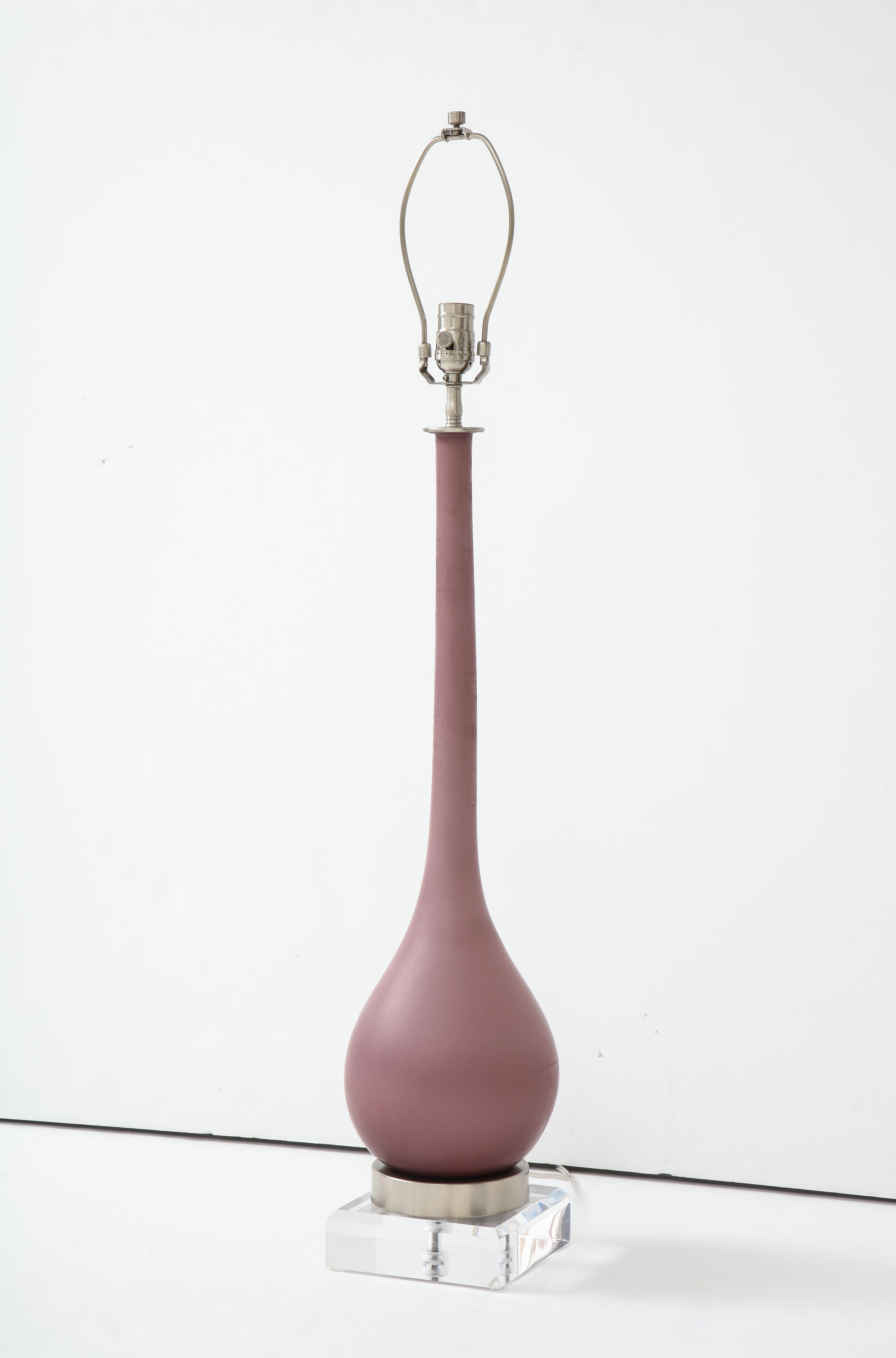 Modern Smoked Amethyst Murano Glass Lamps