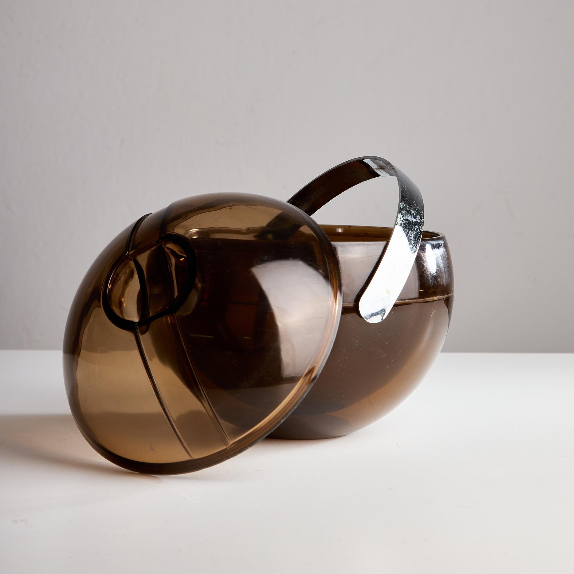 Italian Smoked Ball Ice Holder by Paolo Tilche for Guzzini, Italy 1980s For Sale