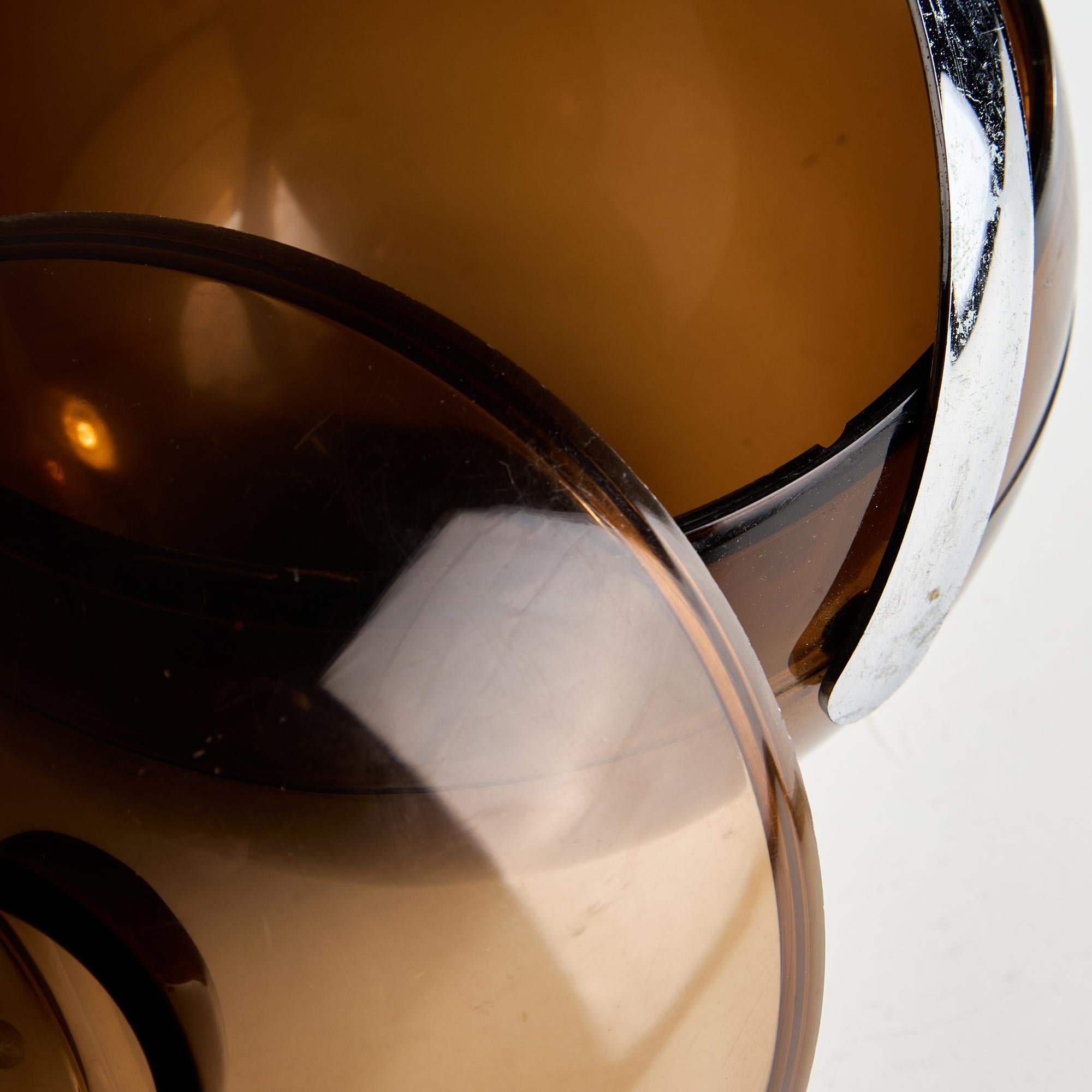 Smoked Ball Ice Holder by Paolo Tilche for Guzzini, Italy 1980s For Sale 1