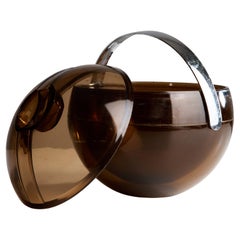 Porte-glace à boules fumées de Paolo Tilche pour Guzzini, Italie, années 1980