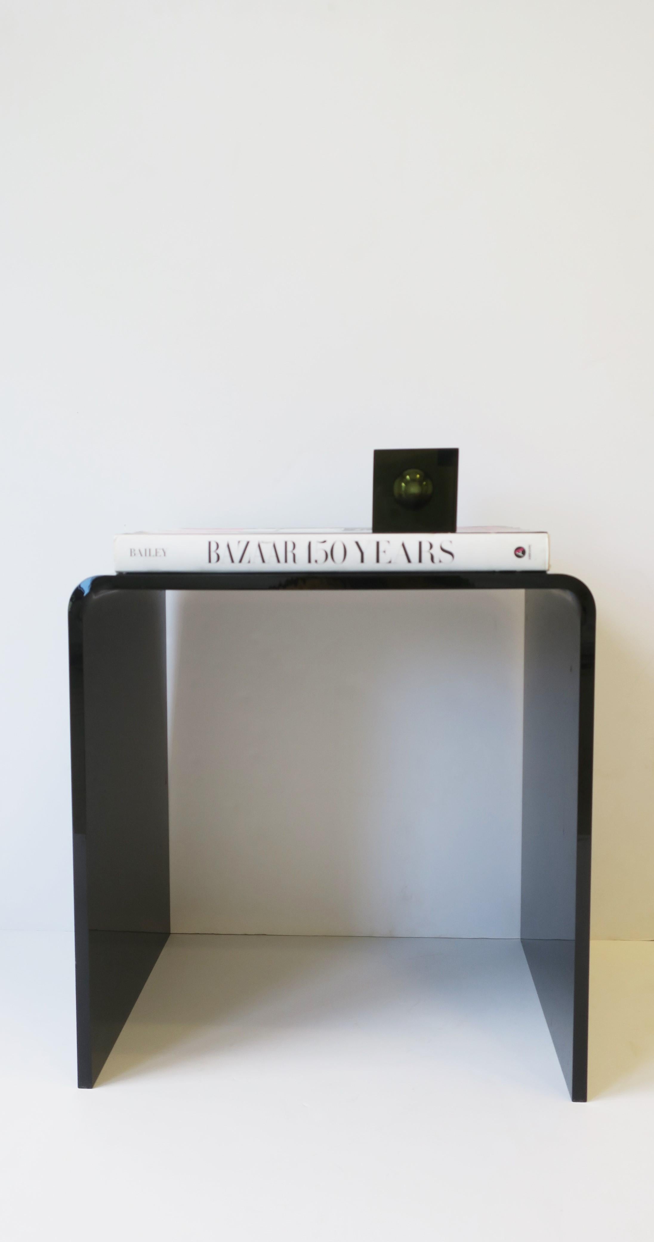 Japanese Smoked Black Crystal Cube Decorative Object 1
