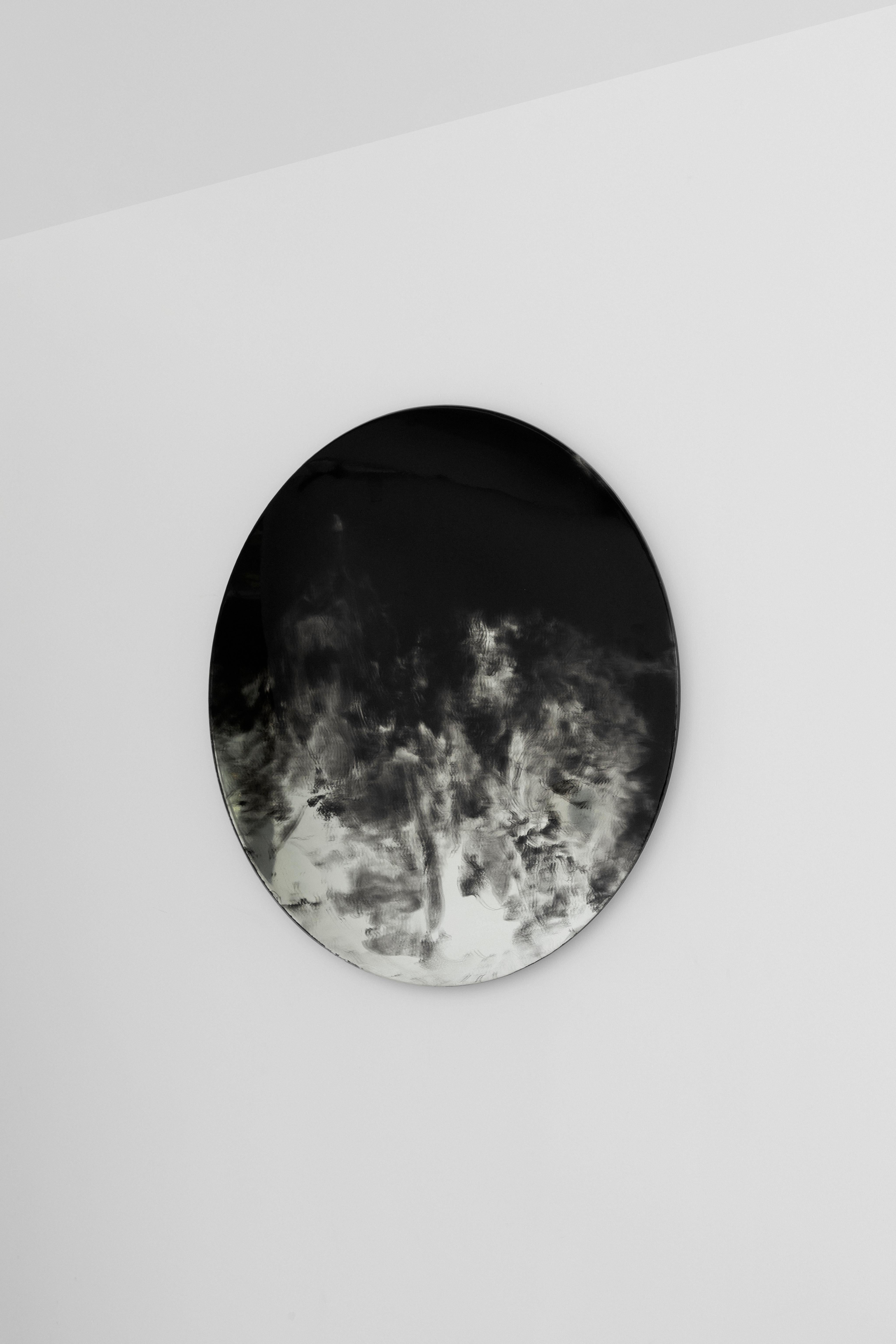 Modern Smoked Black Small Mirror by Joel Escalona For Sale