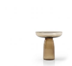Smoked Blown Glass Coffee Table and Side Table - Mogg Olo Glass 45 cm 17.7 in
