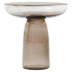 Smoked Blown Glass Coffee Table and Side Table - Mogg Olo Glass 45 cm 17.7 in