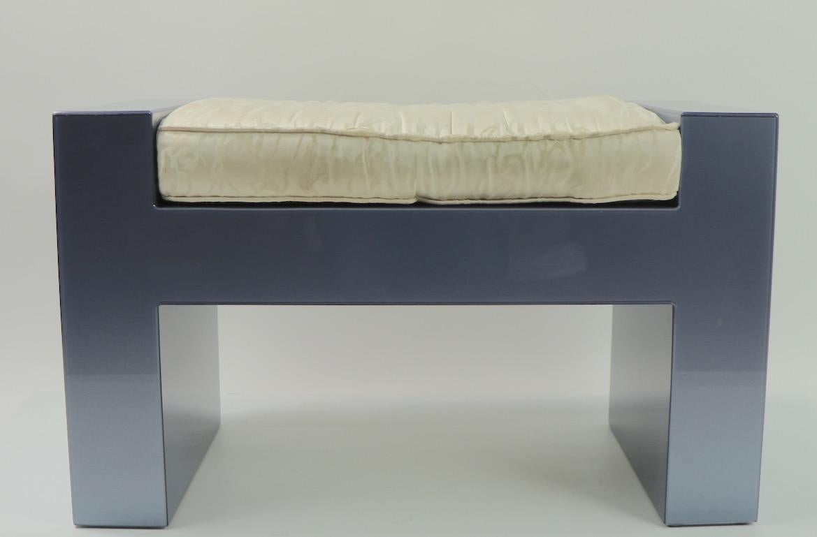 Smoked Blue Grey Lucite Bench For Sale 3