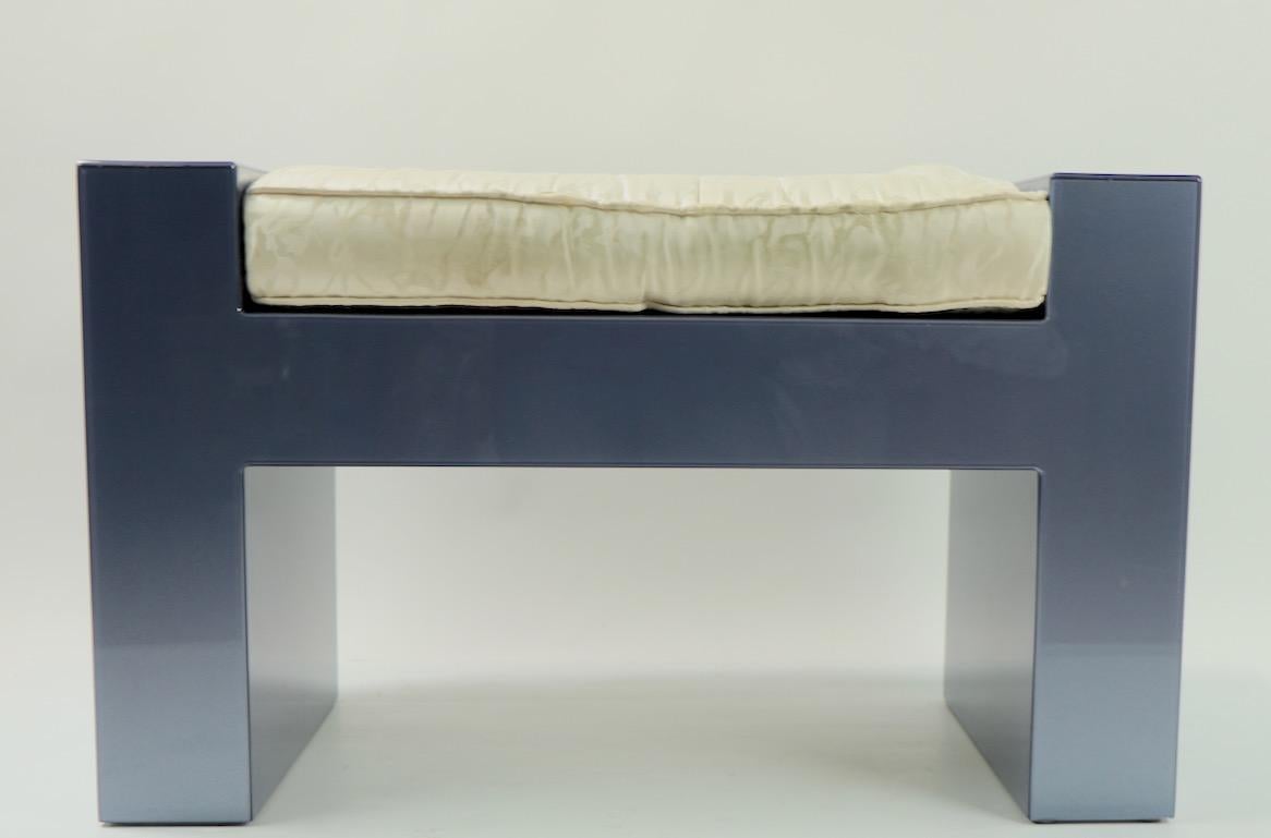 Smoked Blue Grey Lucite Bench For Sale 4