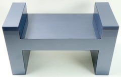 Smoked Blue Grey Lucite Bench