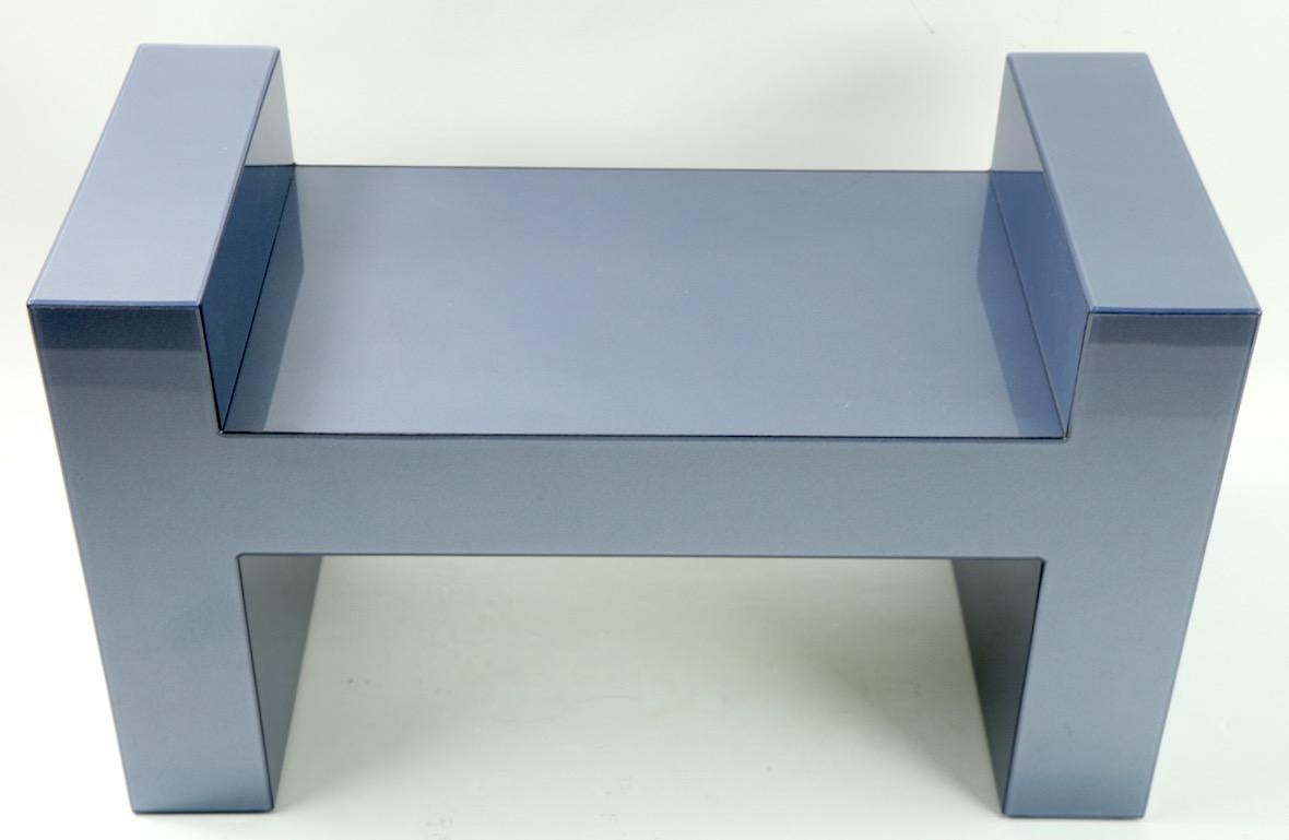 Mid-Century Modern Smoked Blue Grey Lucite Bench For Sale