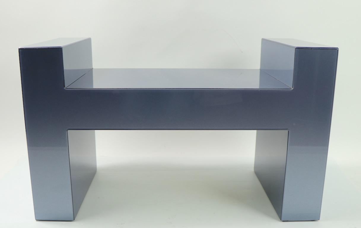American Smoked Blue Grey Lucite Bench For Sale