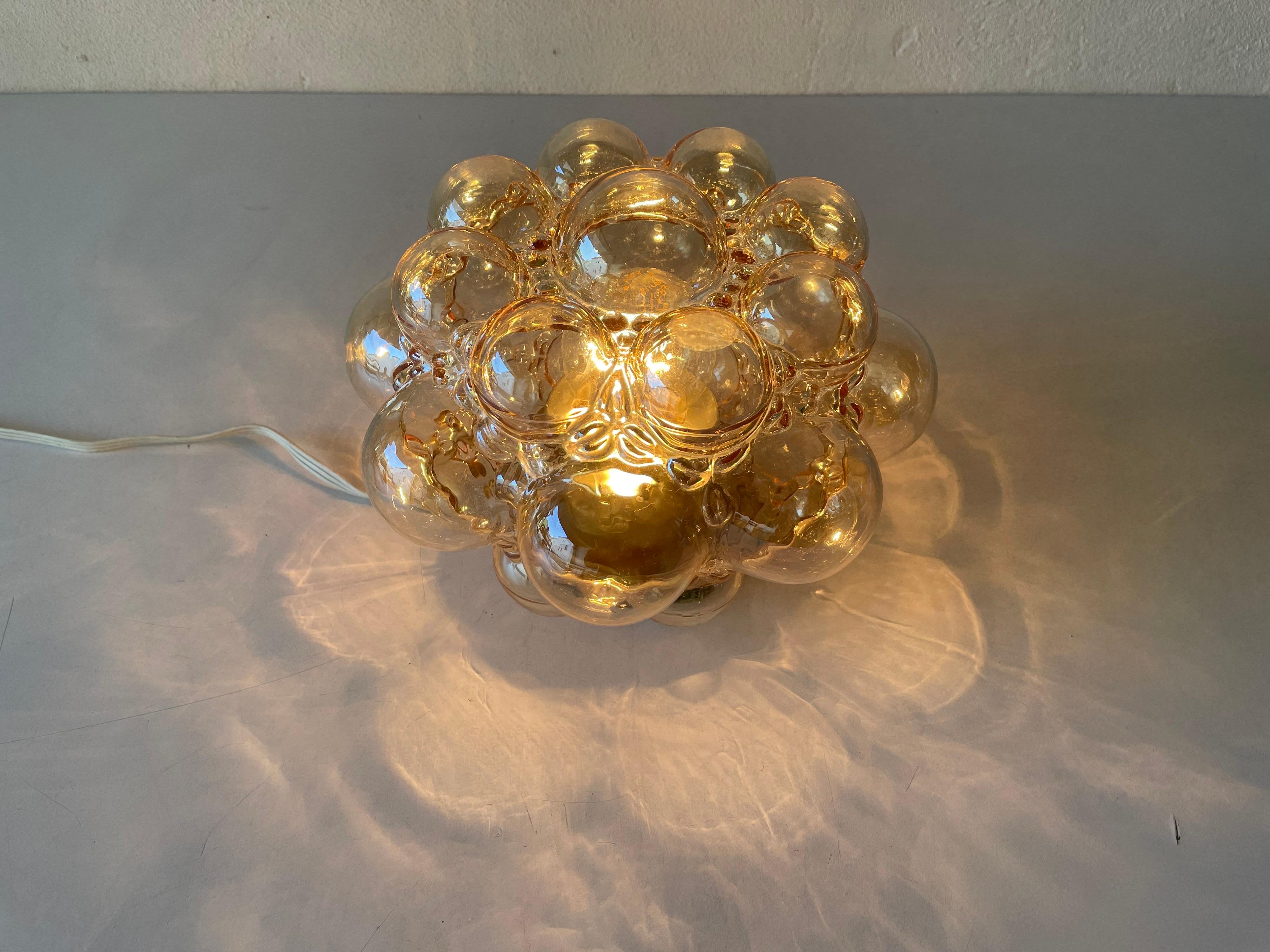 Smoked Bubble Glass Ceiling Light by Helena Tynell for Limburg, 1960s Germany 5