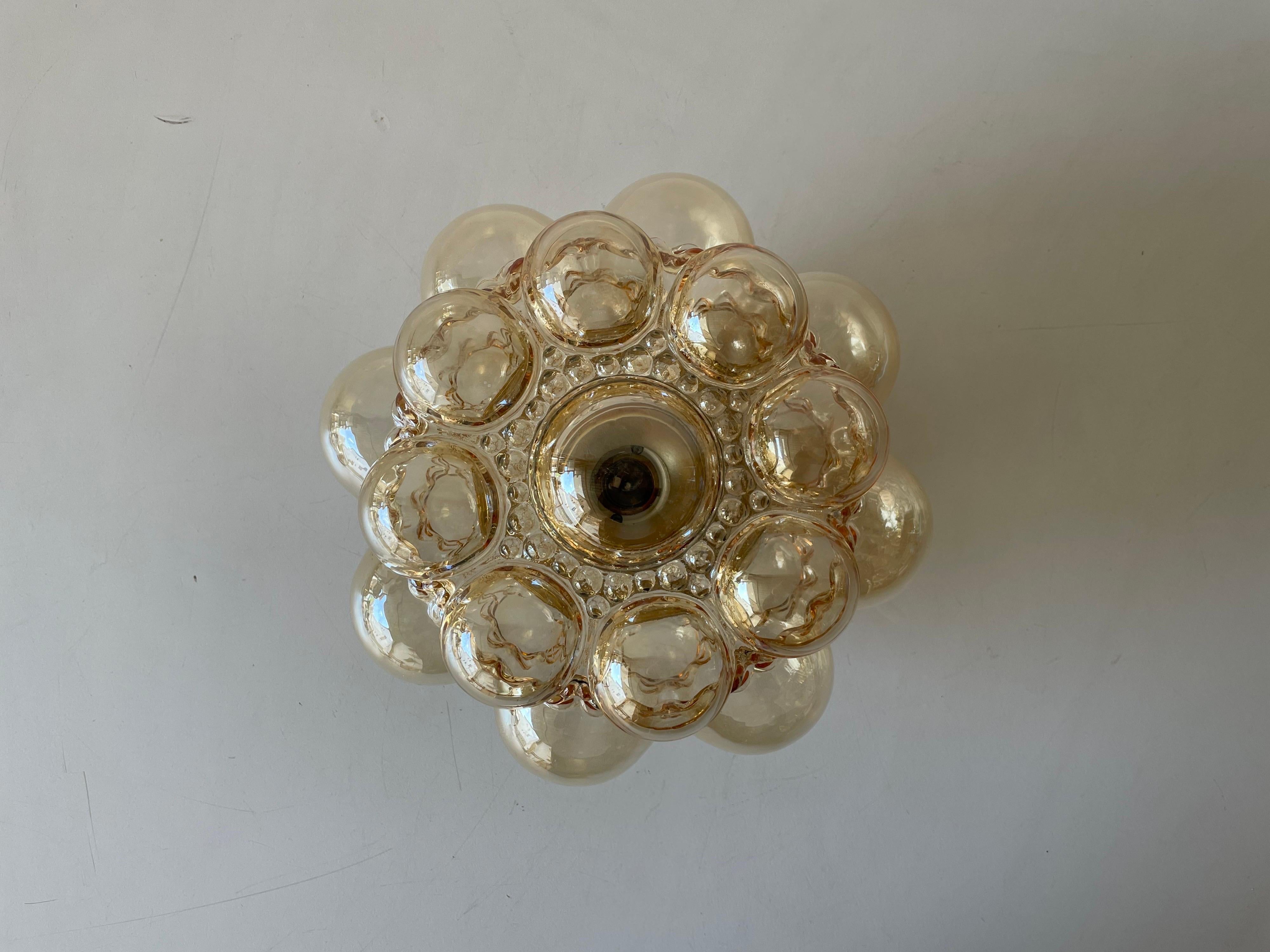 Mid-Century Modern Smoked Bubble Glass Ceiling Light by Helena Tynell for Limburg, 1960s Germany