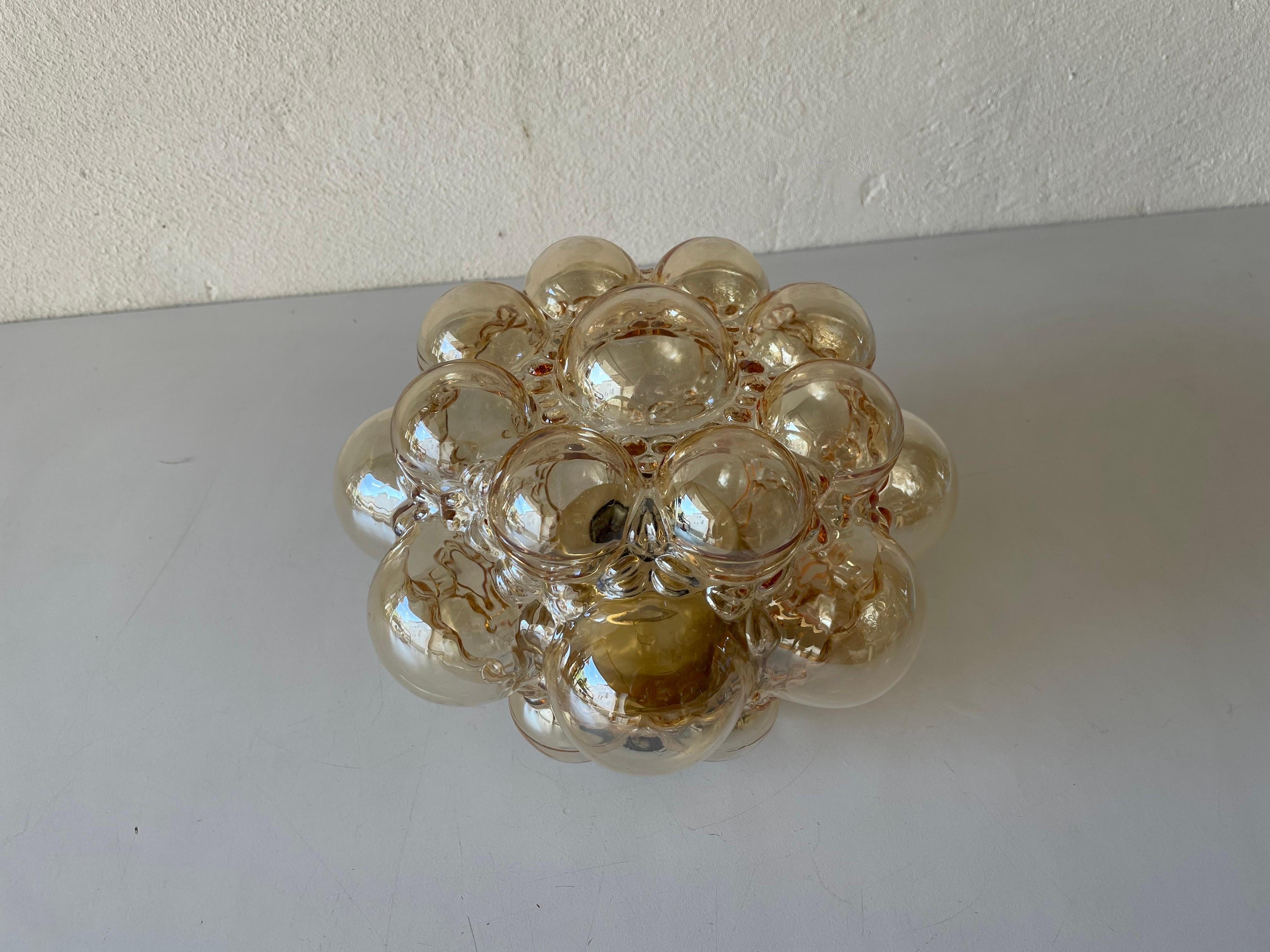 Smoked Bubble Glass Ceiling Light by Helena Tynell for Limburg, 1960s Germany In Good Condition In Hagenbach, DE