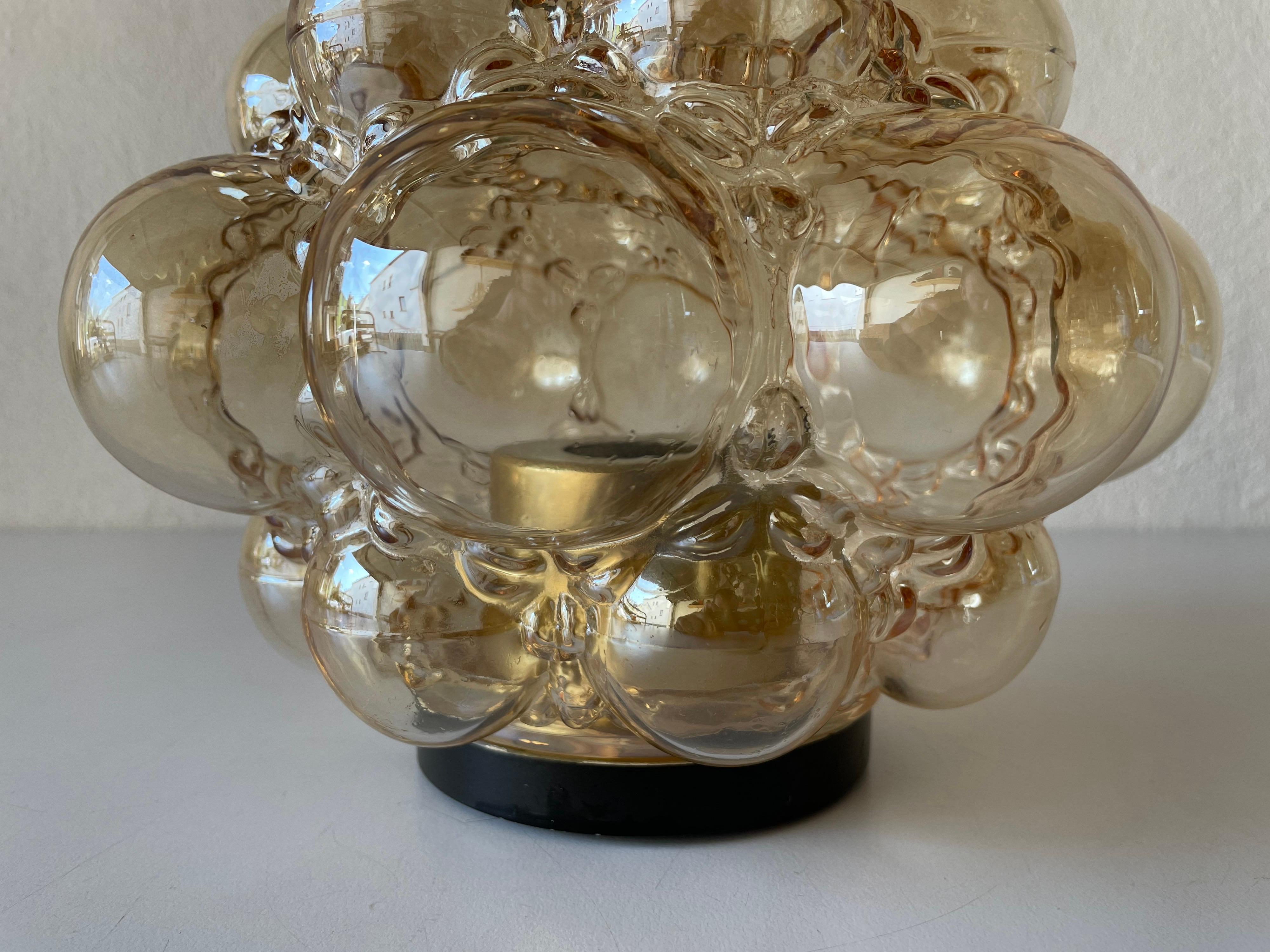 Metal Smoked Bubble Glass Ceiling Light by Helena Tynell for Limburg, 1960s Germany