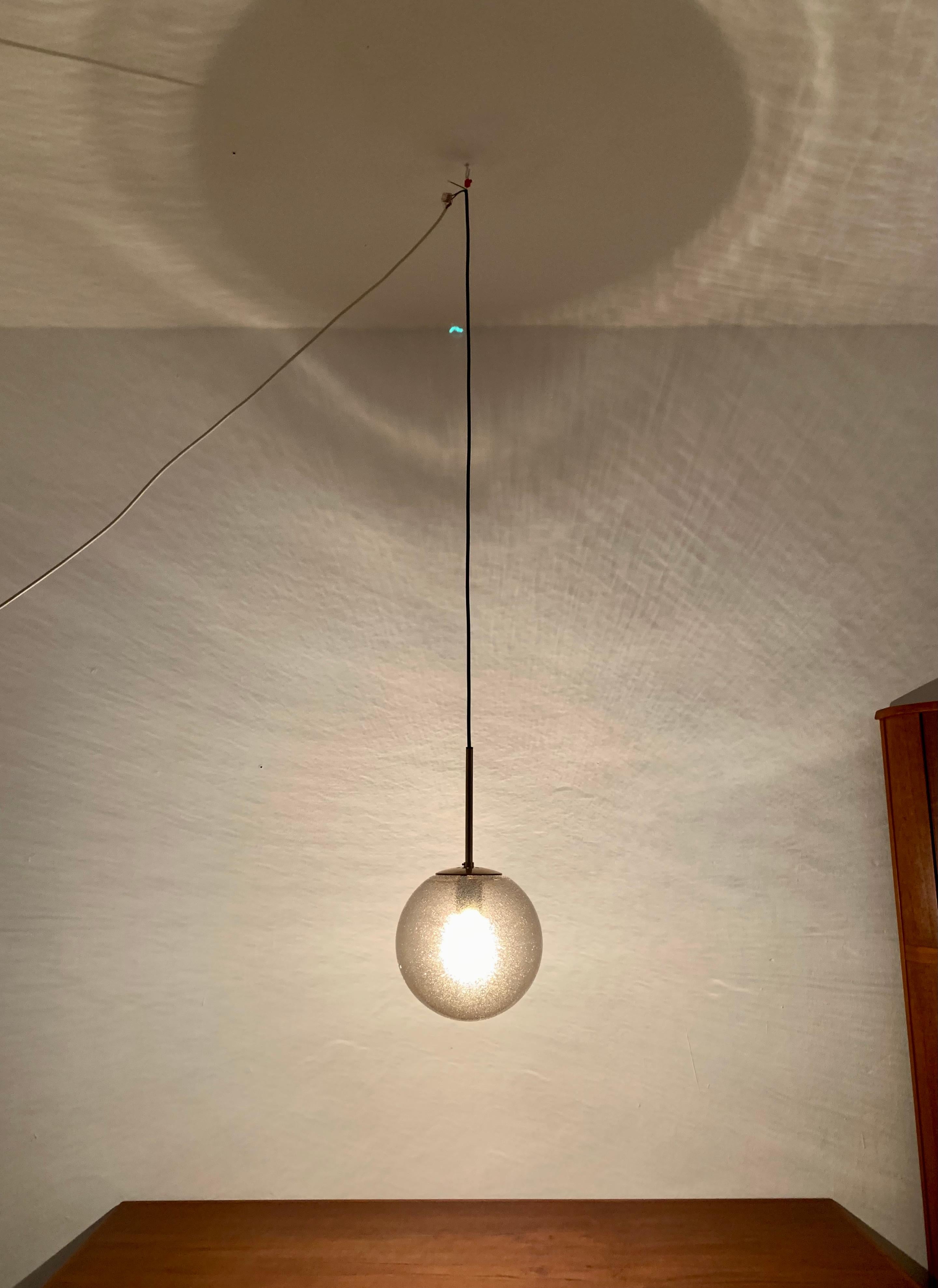 Smoked Bubble Glass Pendant Lamp by Limburg For Sale 3