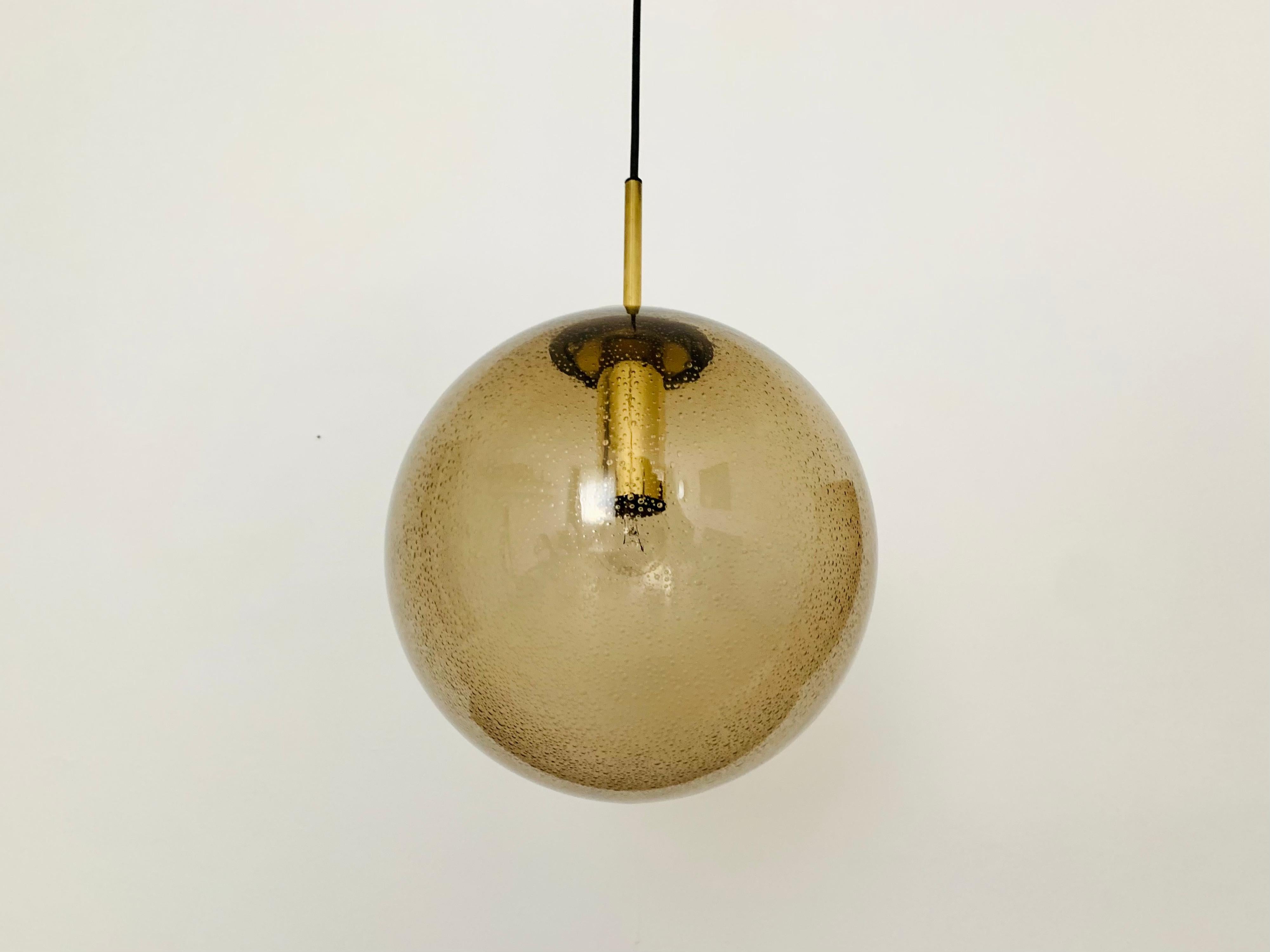 Space Age Smoked Bubble Glass Pendant Lamp by Limburg For Sale