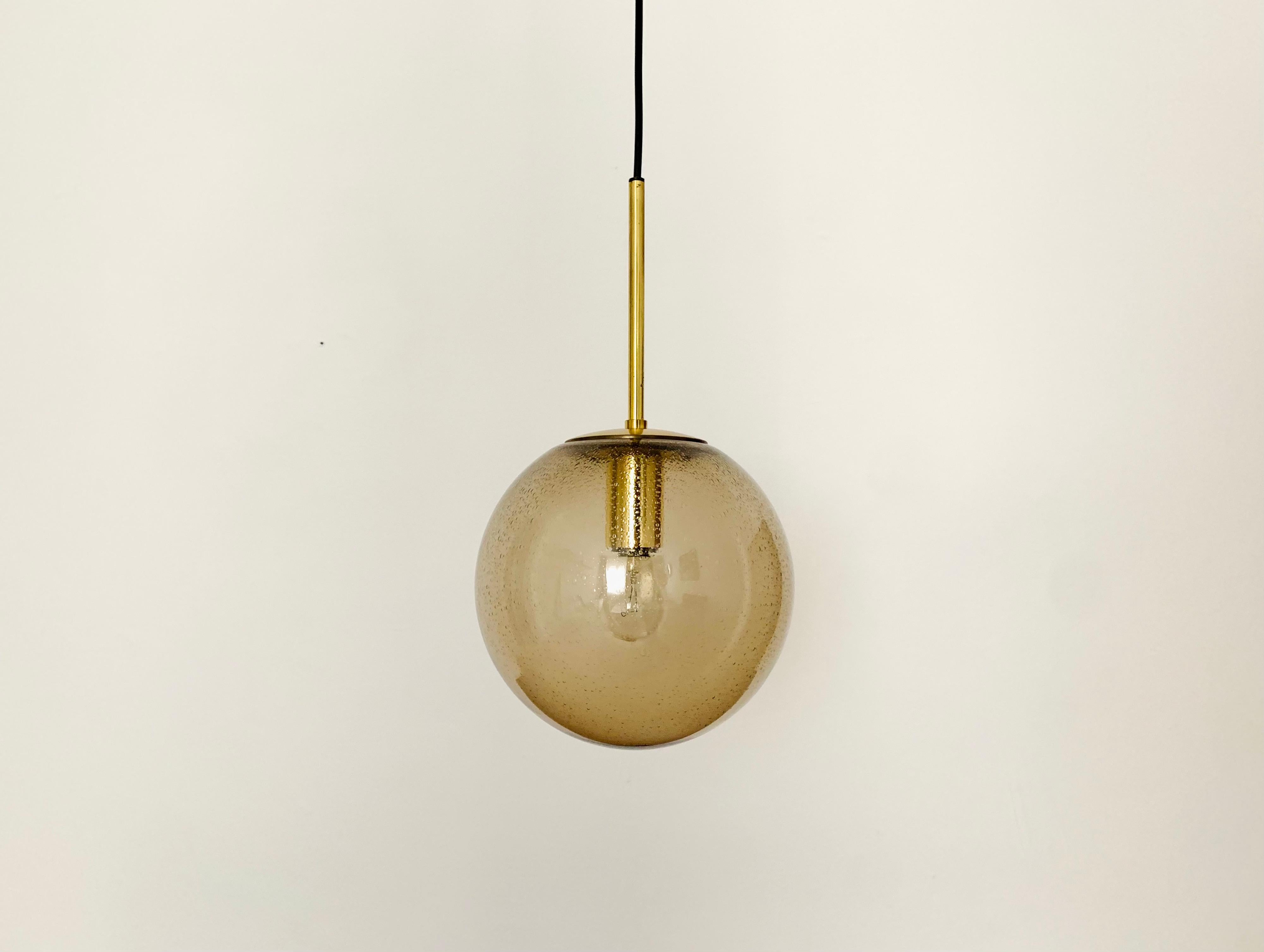 Space Age Smoked Bubble Glass Pendant Lamp by Limburg For Sale