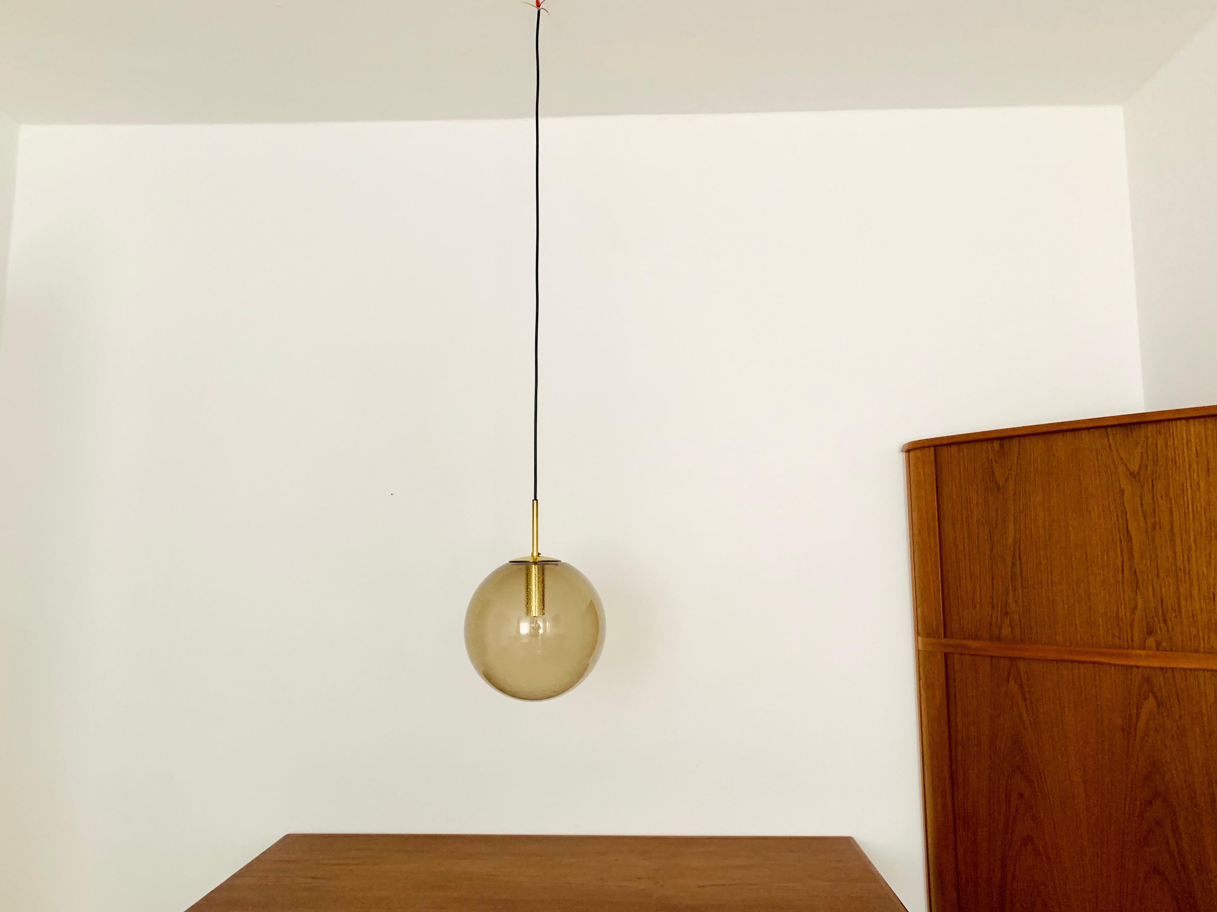 Smoked Bubble Glass Pendant Lamp by Limburg In Good Condition For Sale In München, DE