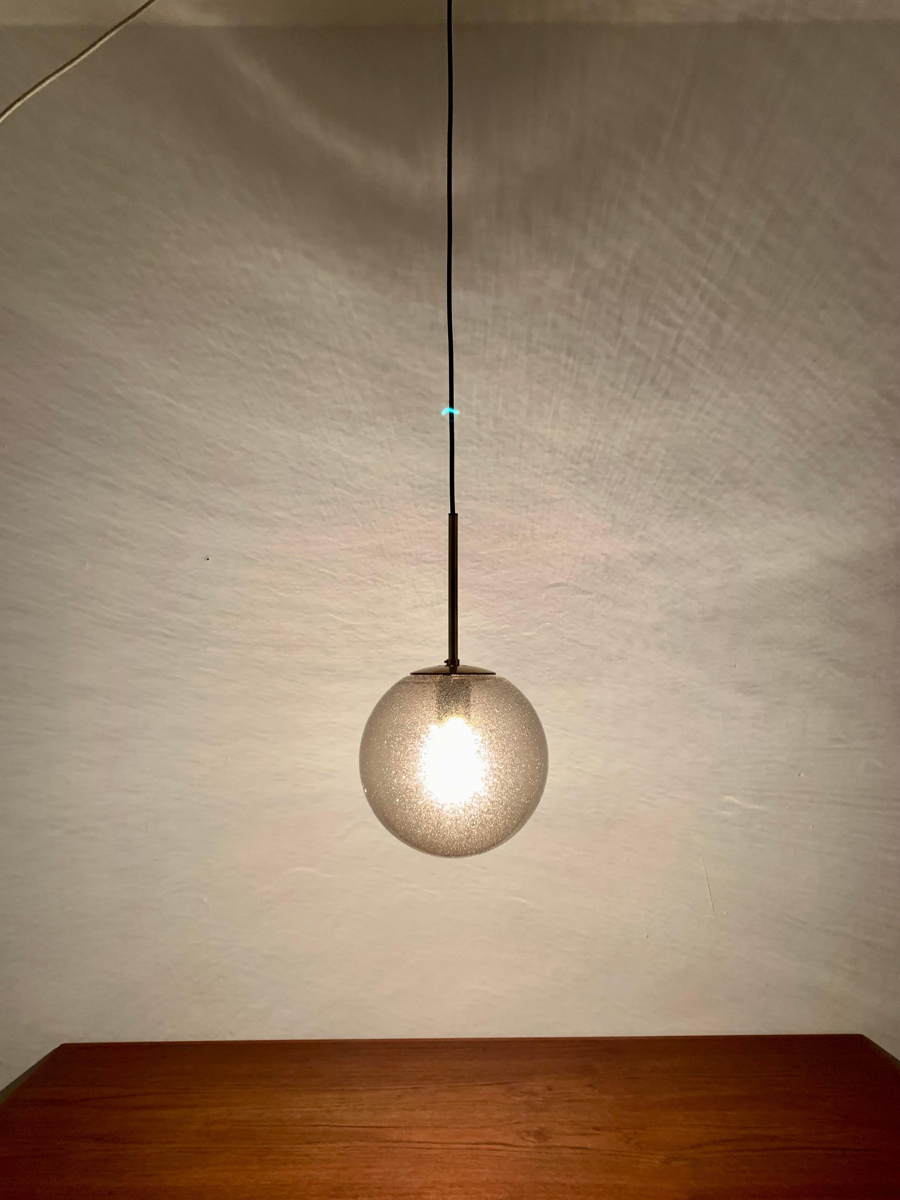 Smoked Bubble Glass Pendant Lamp by Limburg For Sale 2