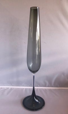 Smoked Charcoal Tulip Vase by Nils Landberg for Orrefors