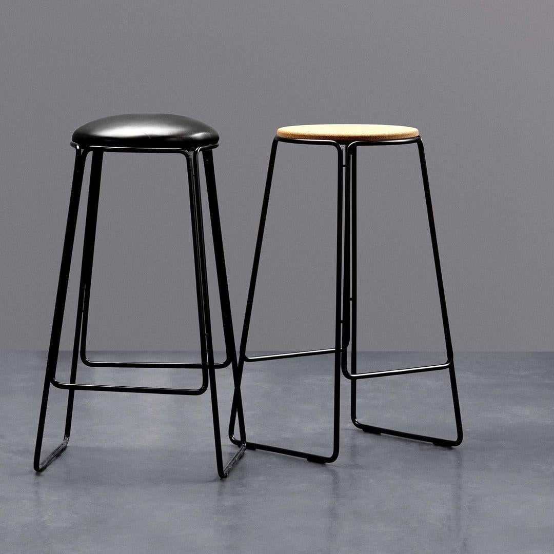 Steel Smoked Cork Prop Stool by OxDenmarq