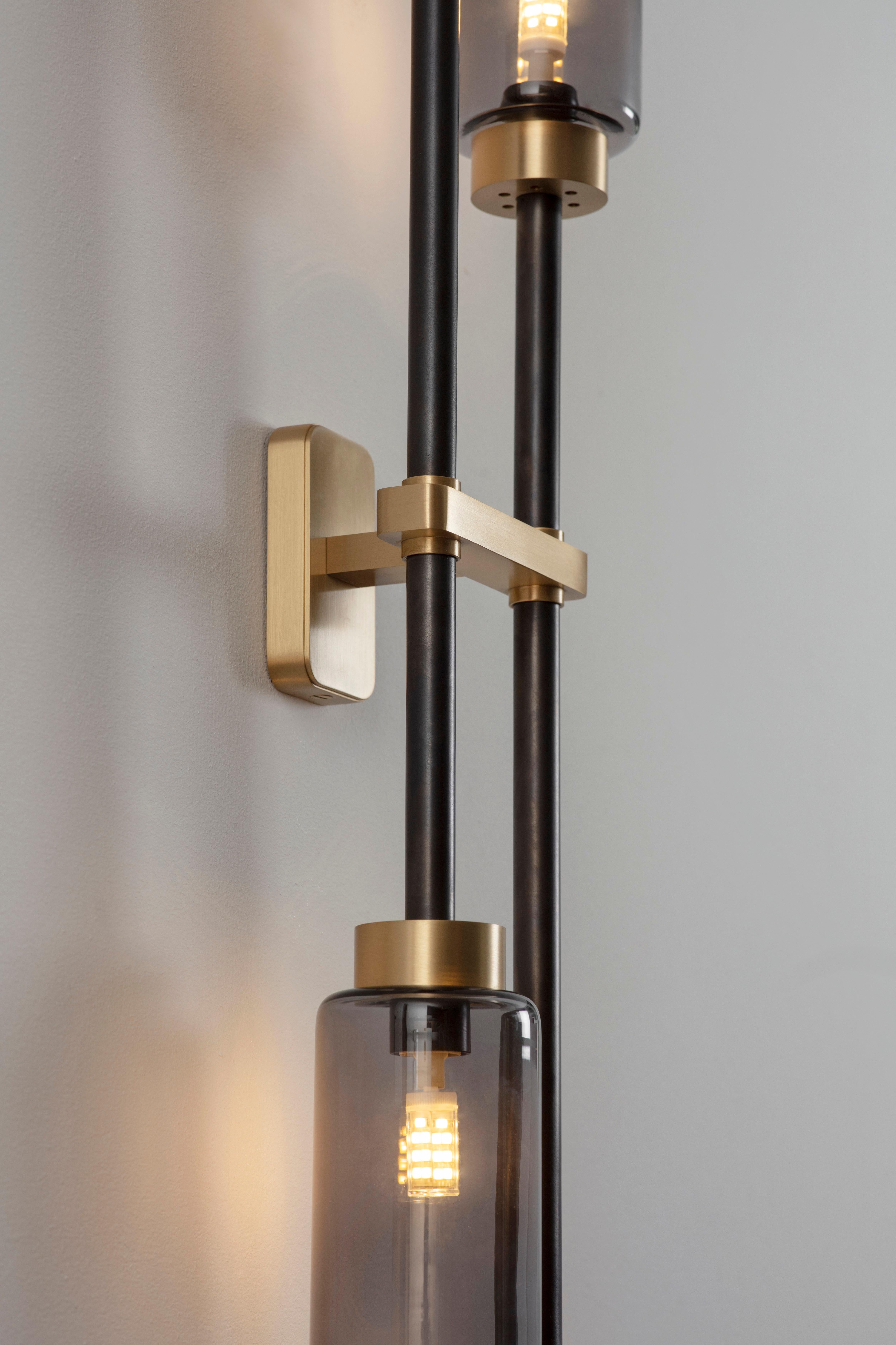 Smoked Farol Double Wall Light by Bert Frank In New Condition For Sale In Geneve, CH