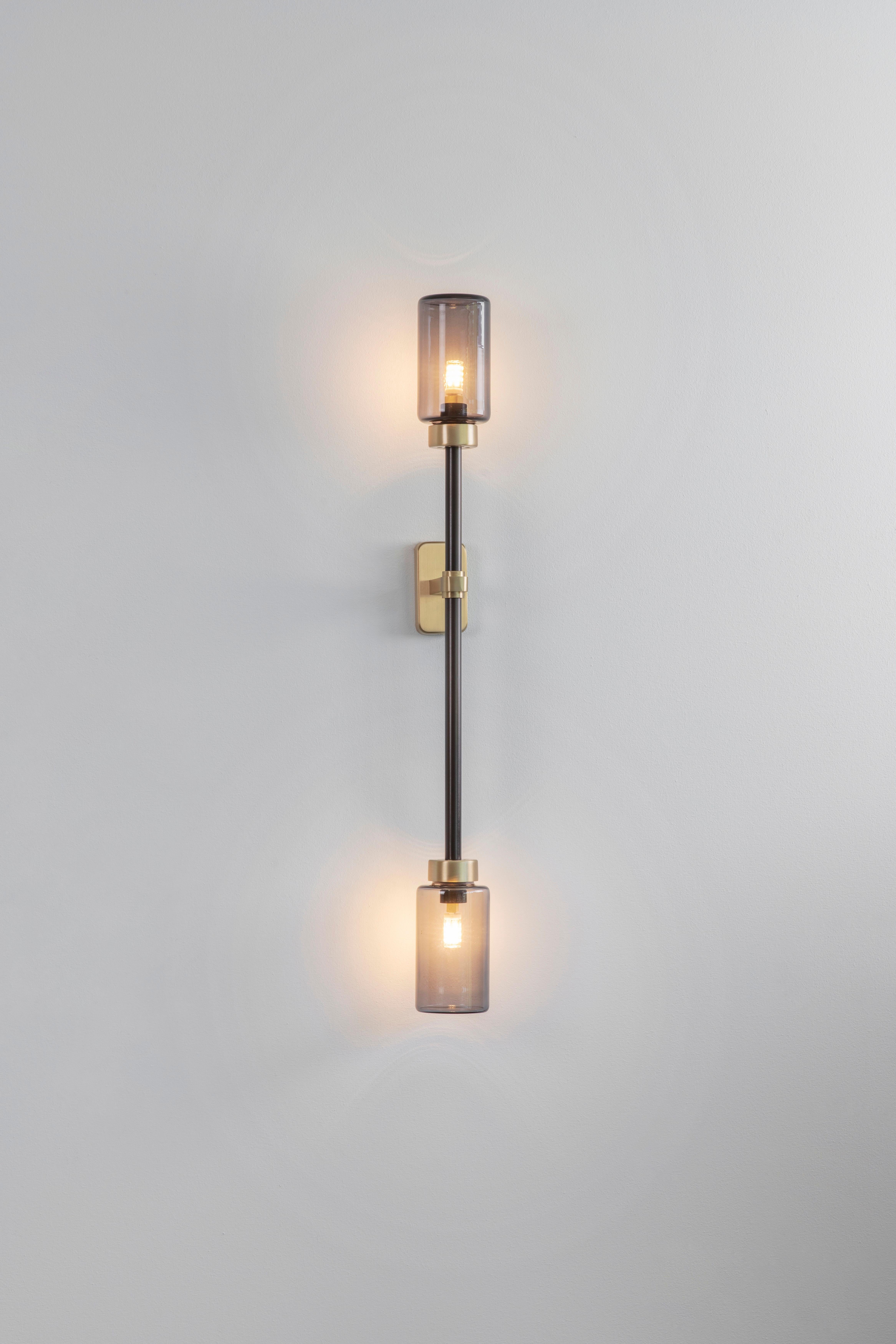 Modern Smoked Farol Single Wall Light by Bert Frank For Sale