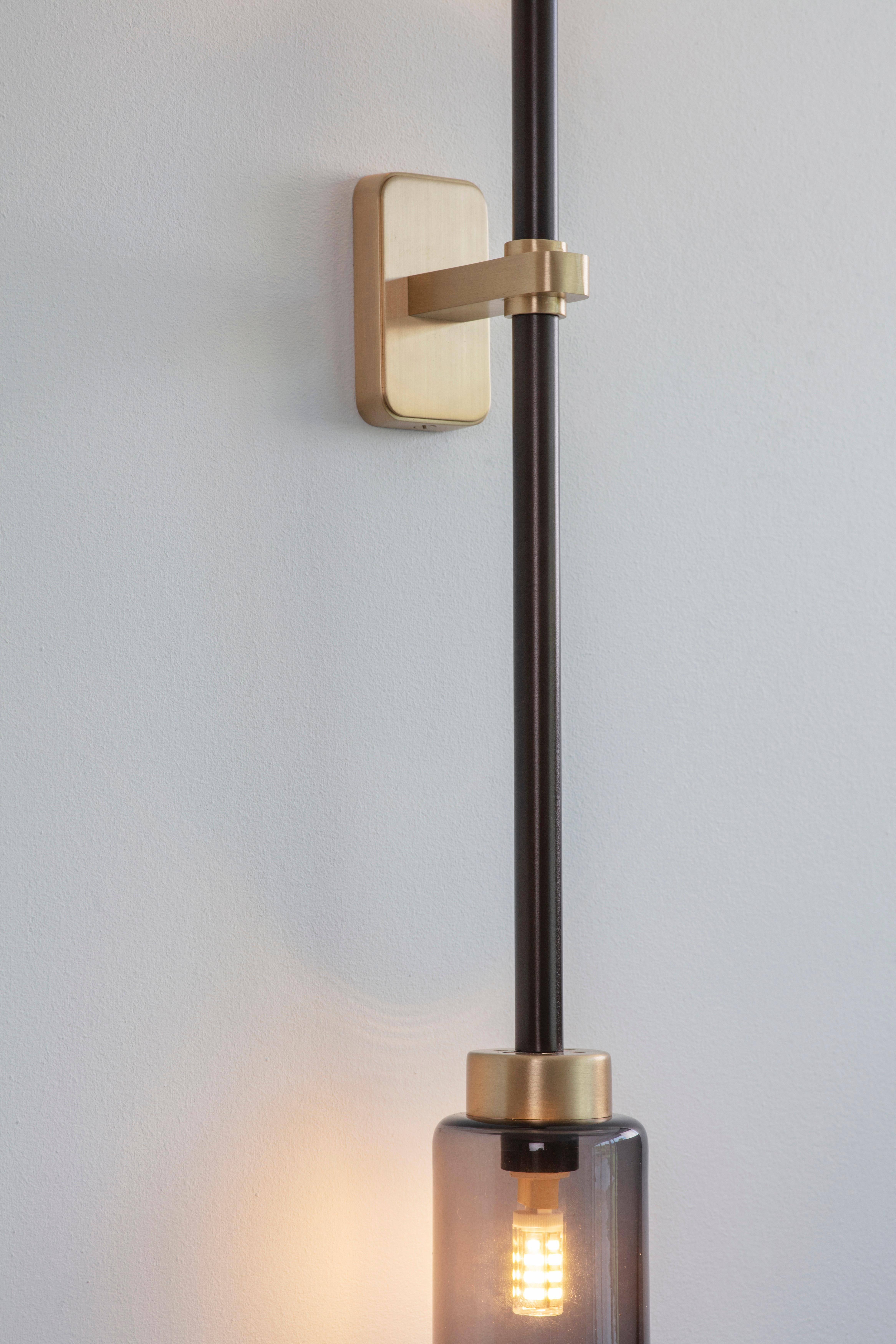 Contemporary Smoked Farol Single Wall Light by Bert Frank For Sale