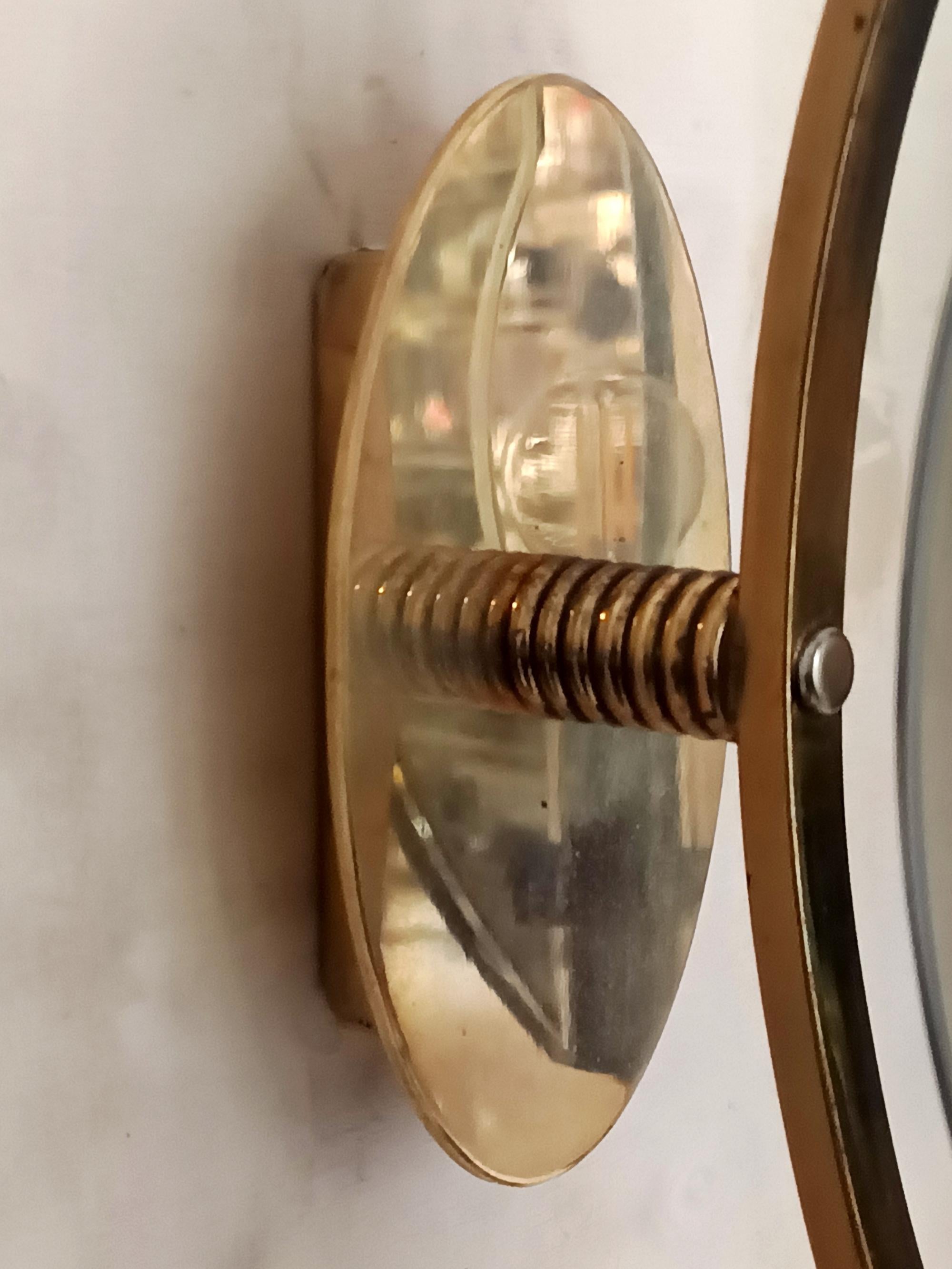 Aplique / Lámpara de pared de cristal ahumado y latón de Gino Paroldo en venta 1