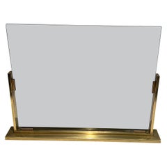 Smoked Glass and Brass Fireplace Screen