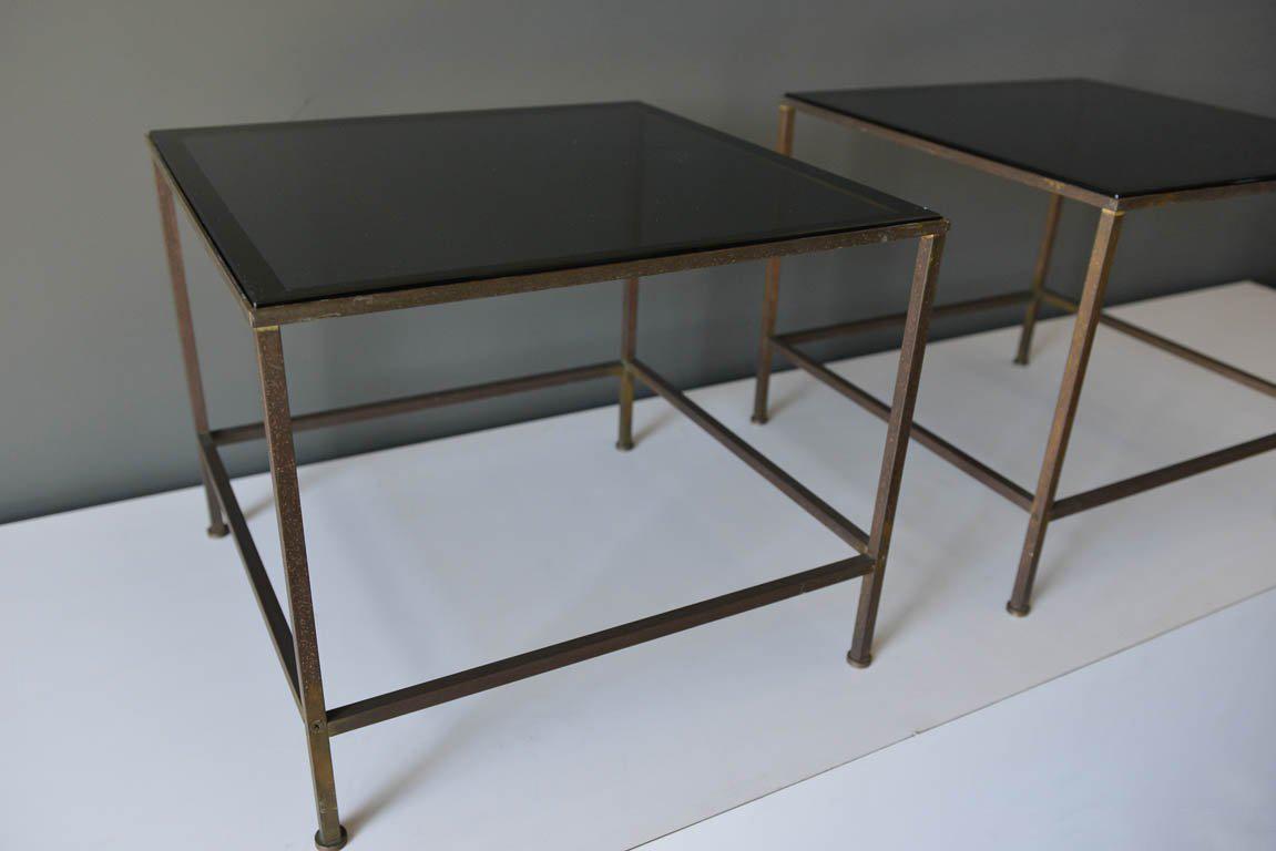 Smoked Glass and Brass Side or End Tables by Finn Andersen for Selig, ca. 1965 4