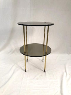 Smoked Glass and Brass Side Table