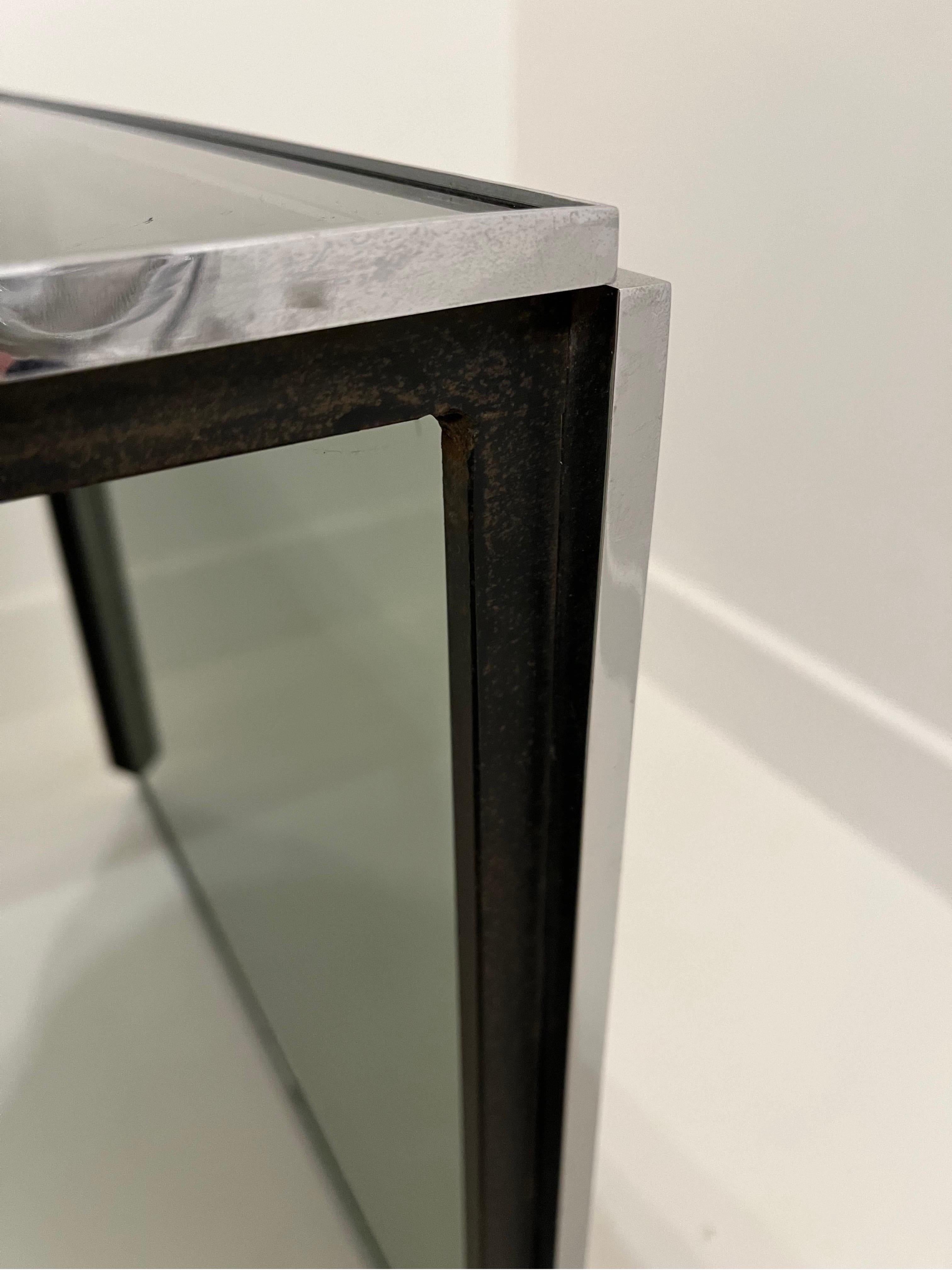 Smoked Glass And Chrome Side Table - c1970s - Romeo Rega Zevi  For Sale 2
