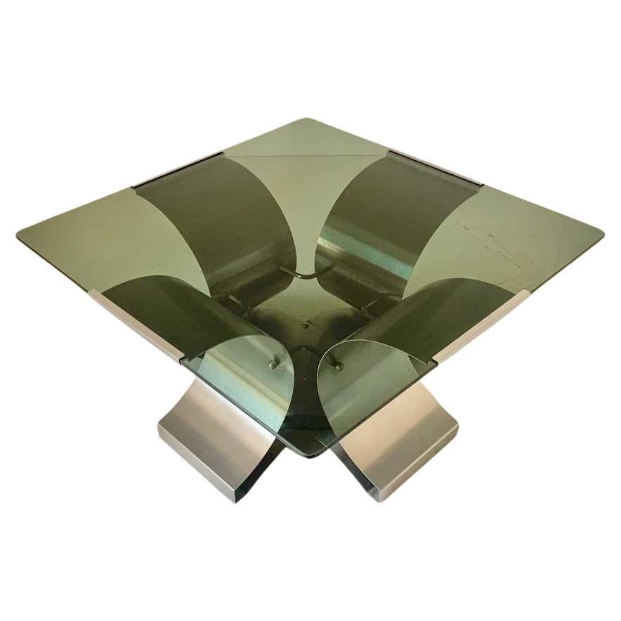 Table basse carrée en verre fumé et acier, Francois Monnet pour Kappa, France, années 1970

Magnifique table basse carrée française des années 1970, conçue par François Monnet, qui illustre l'esthétique audacieuse et futuriste du mouvement de l'âge