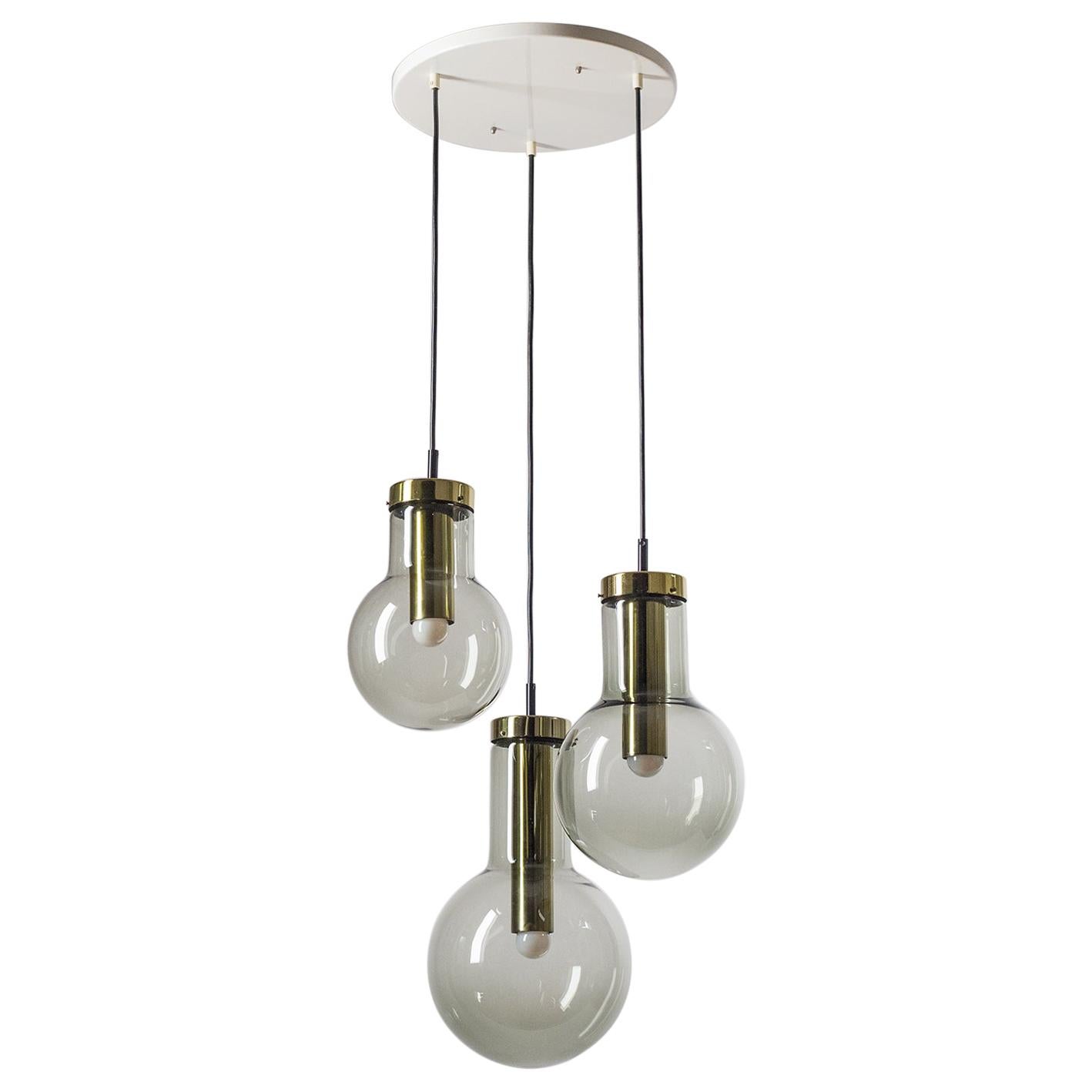 Smoked Glass Chandelier by RAAK, 1970s For Sale