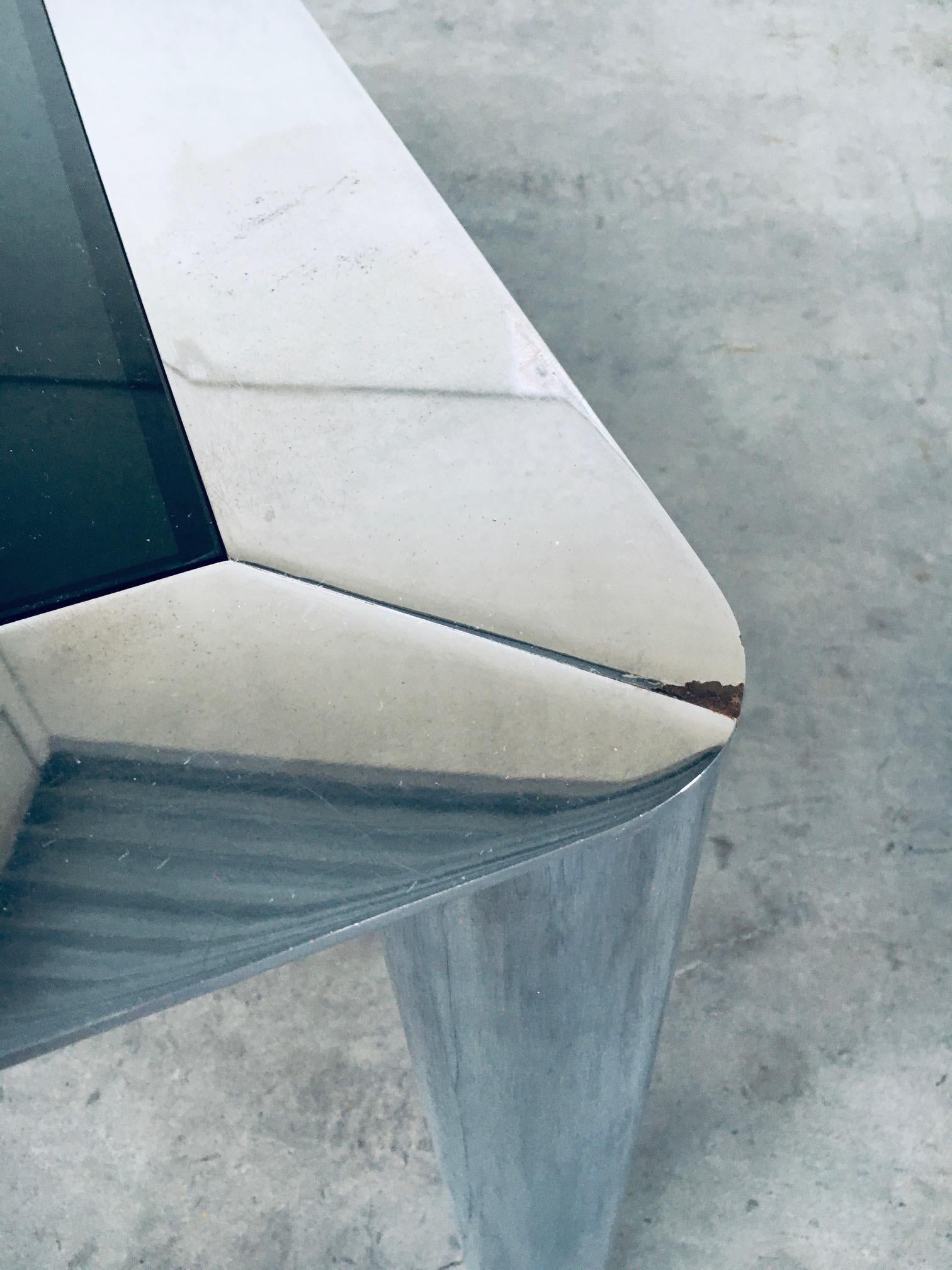 Quadratischer Esstisch aus Rauchglas und verchromtem Stahl von Sergio Mazza für Cinova im Angebot 8