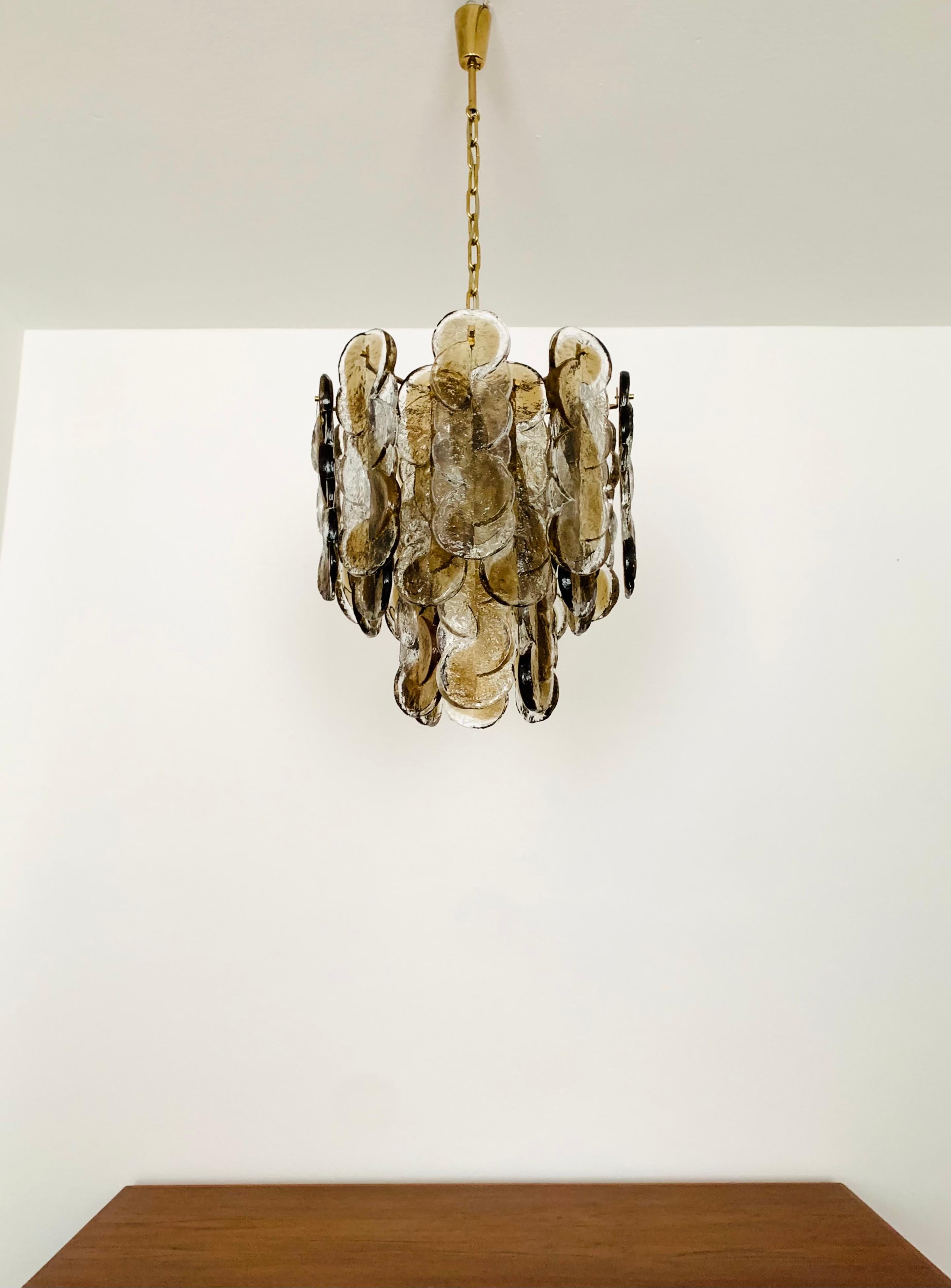 Smoked Glass Citrus Chandelier from J.T. Kalmar In Good Condition For Sale In München, DE