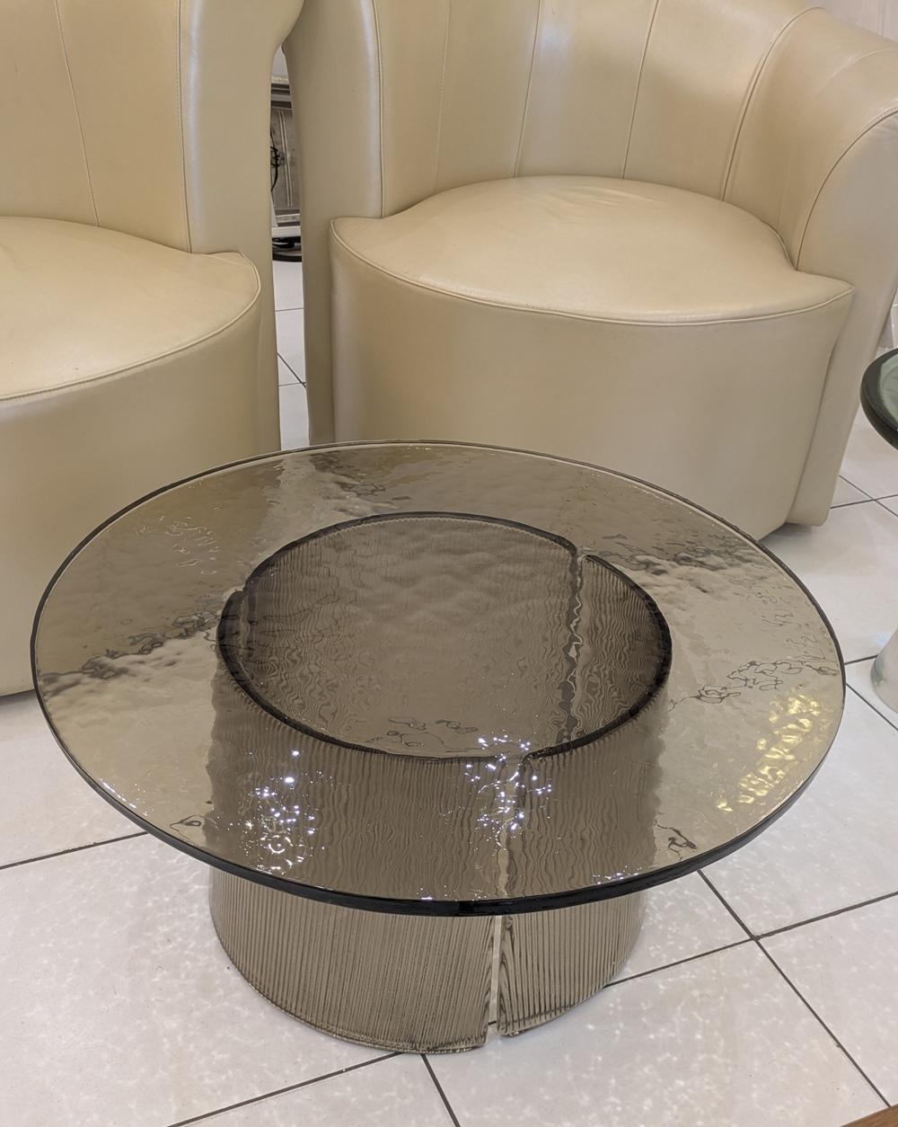 Table à cocktail en verre fumé en vente 7
