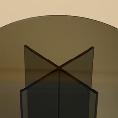 Smoked Glass Side Table, Made in Italy